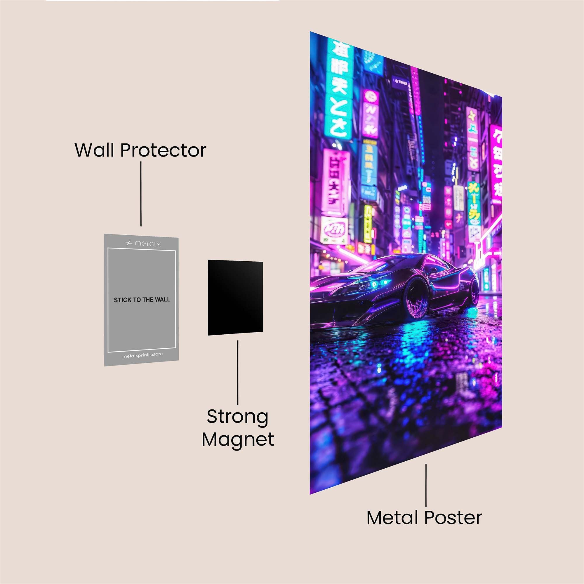 Neon Pulse Safe Wall Magnetic / M