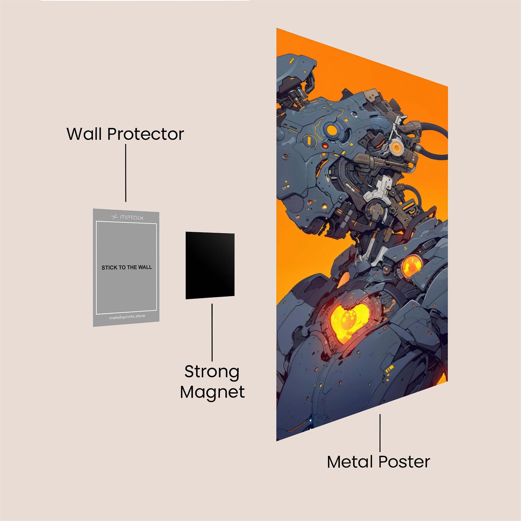 Robot Heartbeat Safe Wall Magnetic / M