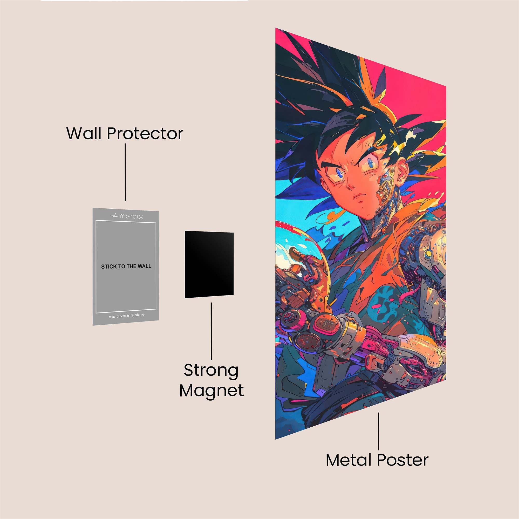 Goku Cybernetic Safe Wall Magnetic / M