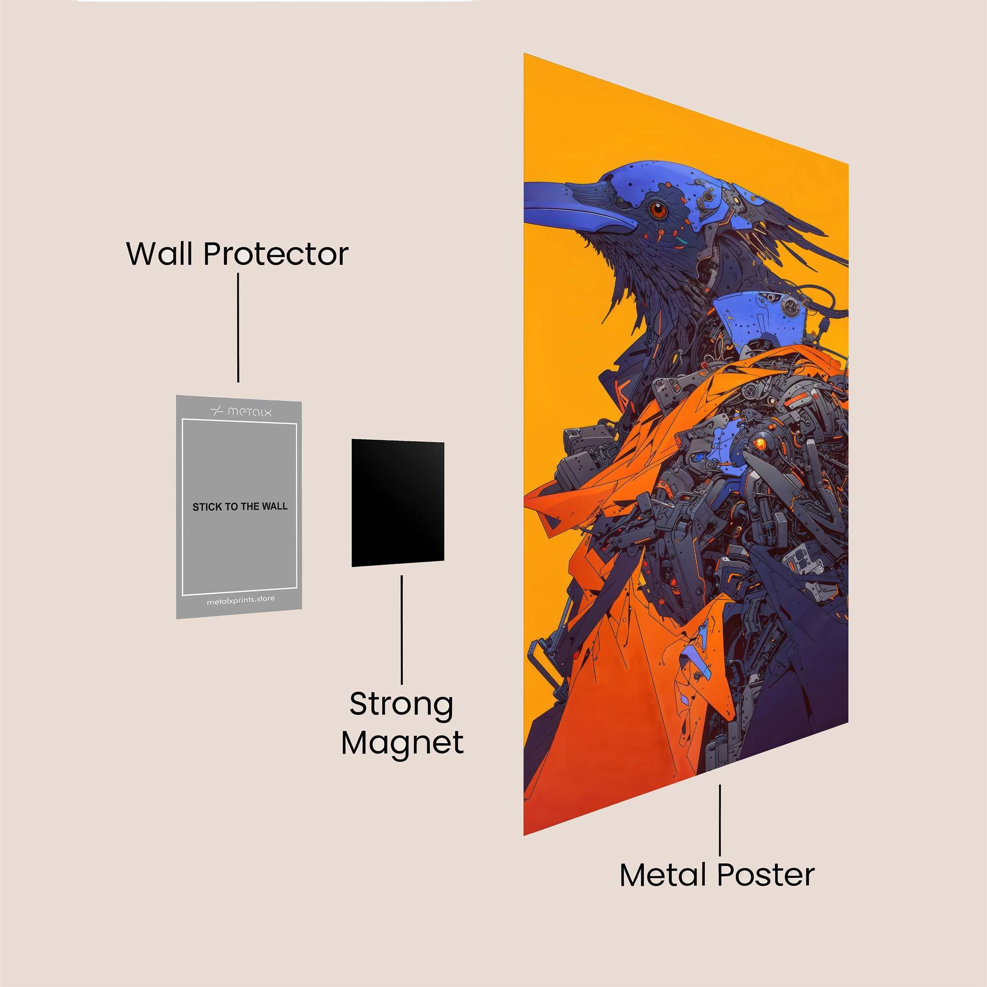 Raven Cyberpunk Safe Wall Magnetic / M