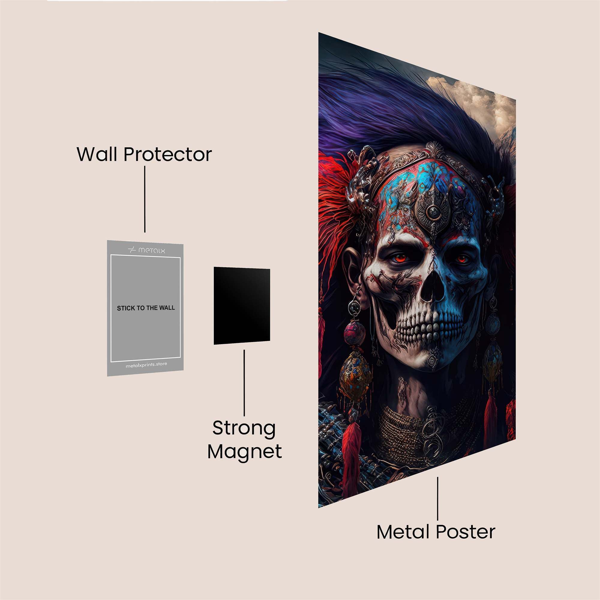 Skull Enigma Safe Wall Magnetic / M