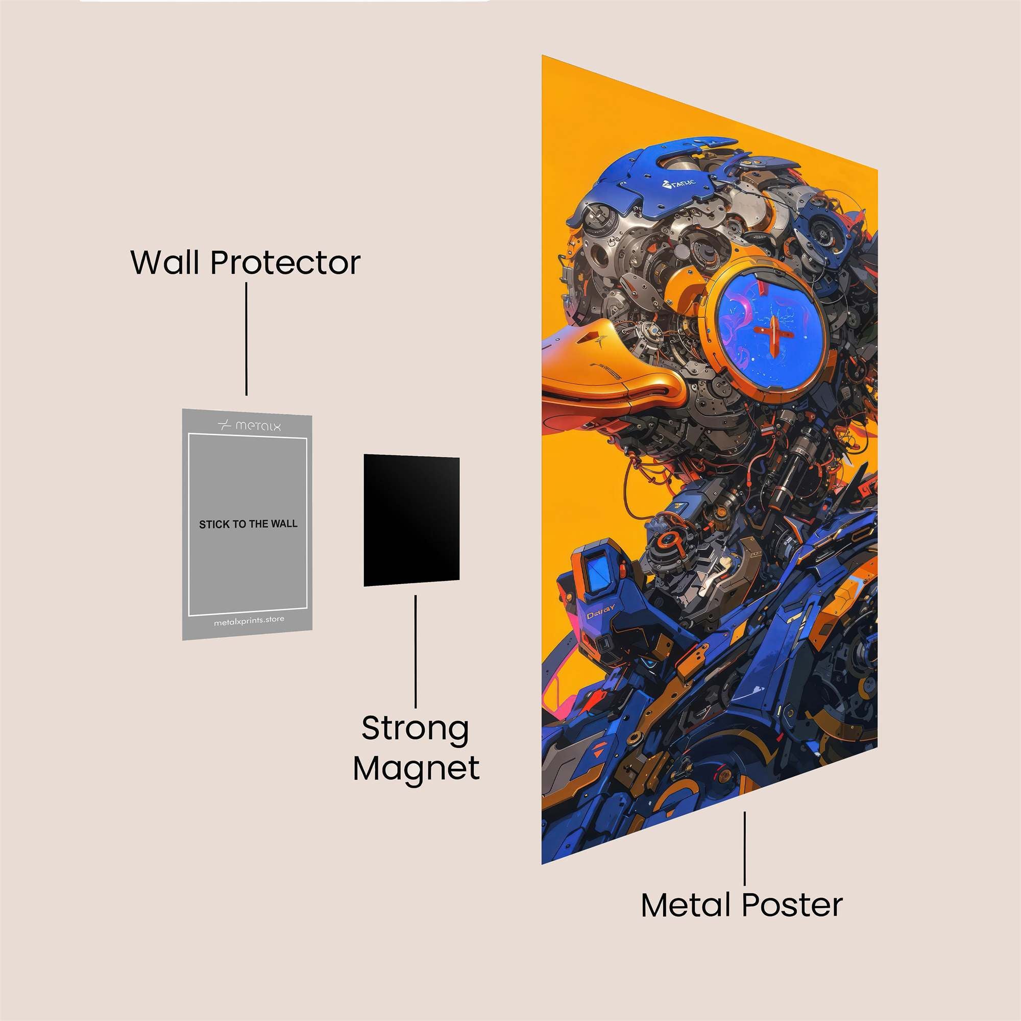 RoboDuck Futuristic Safe Wall Magnetic / M