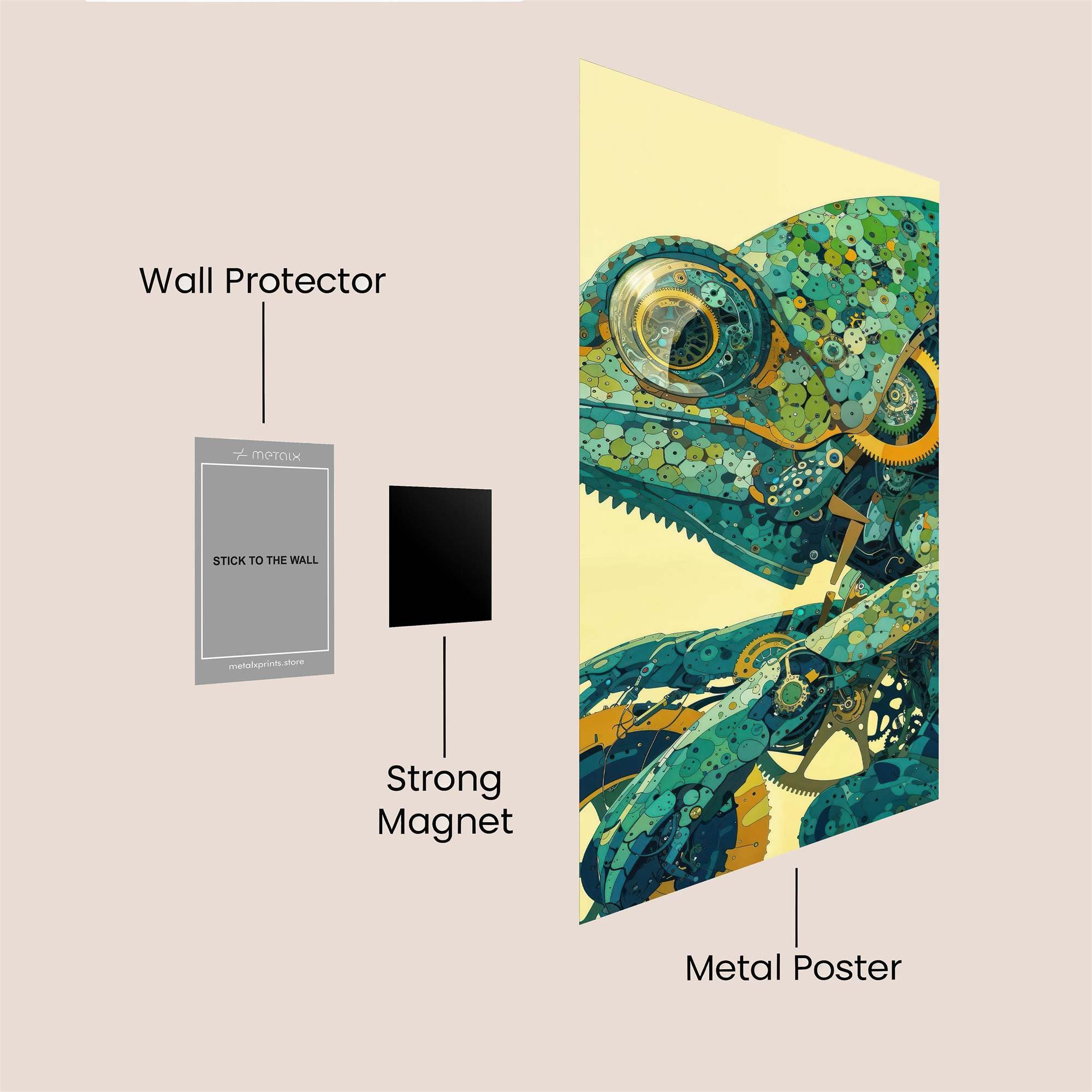 Chameleon Whimsy Safe Wall Magnetic / M