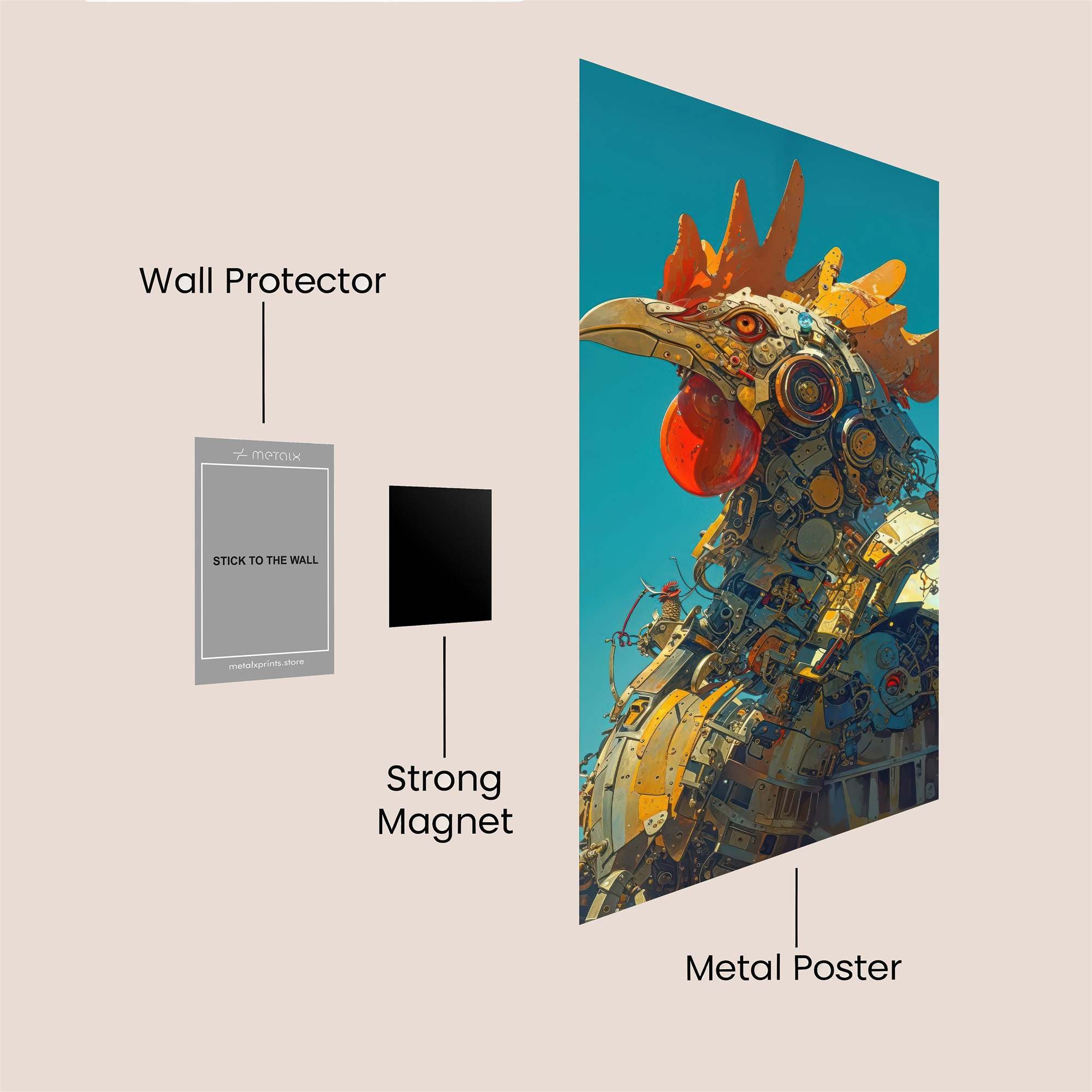 Rooster Reimagined Safe Wall Magnetic / M