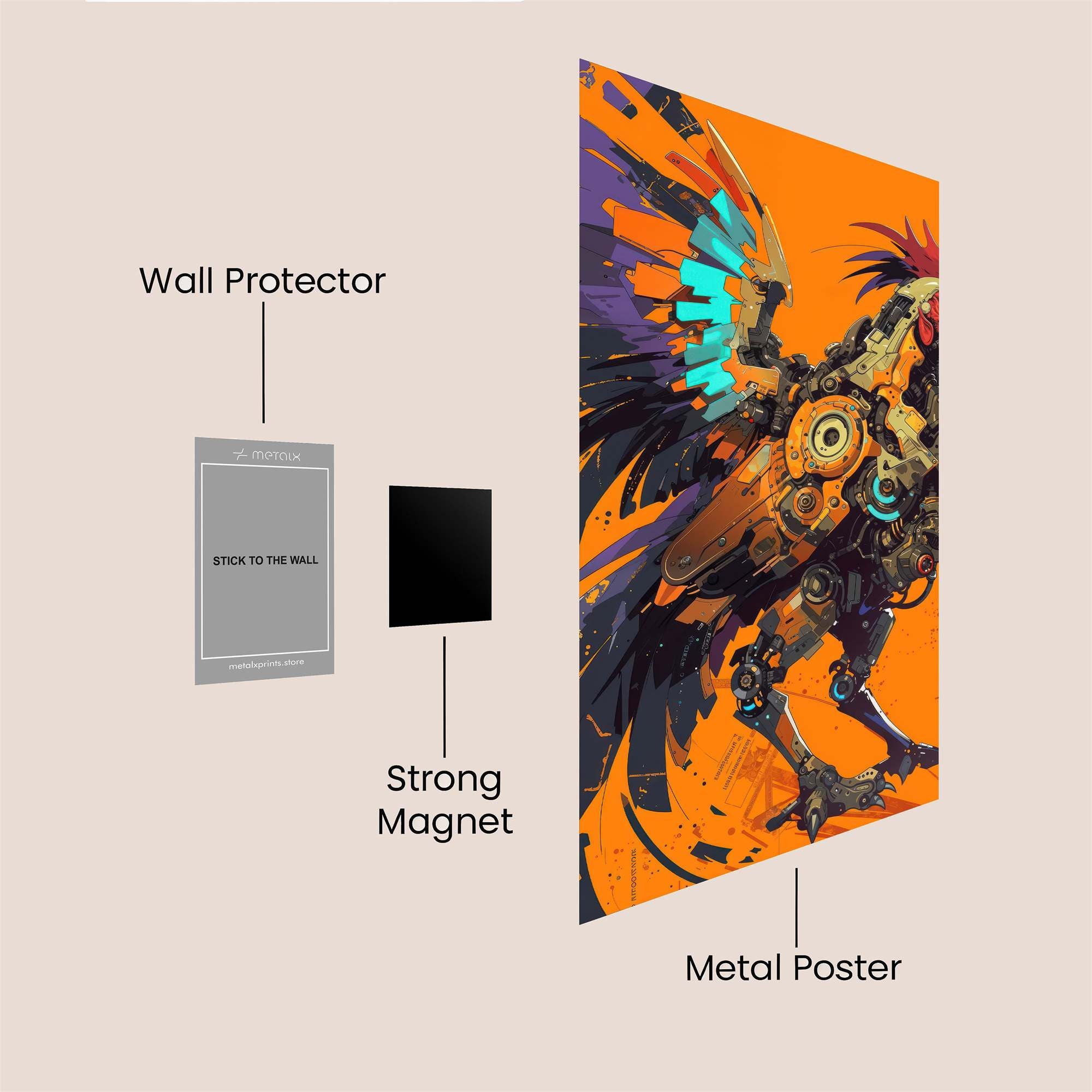 Rooster Reimagined Safe Wall Magnetic / M