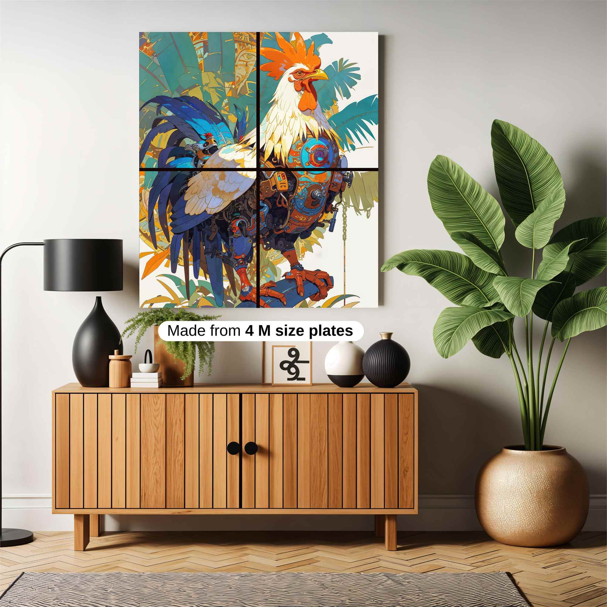 Cyborg Rooster Safe Wall Magnetic / M