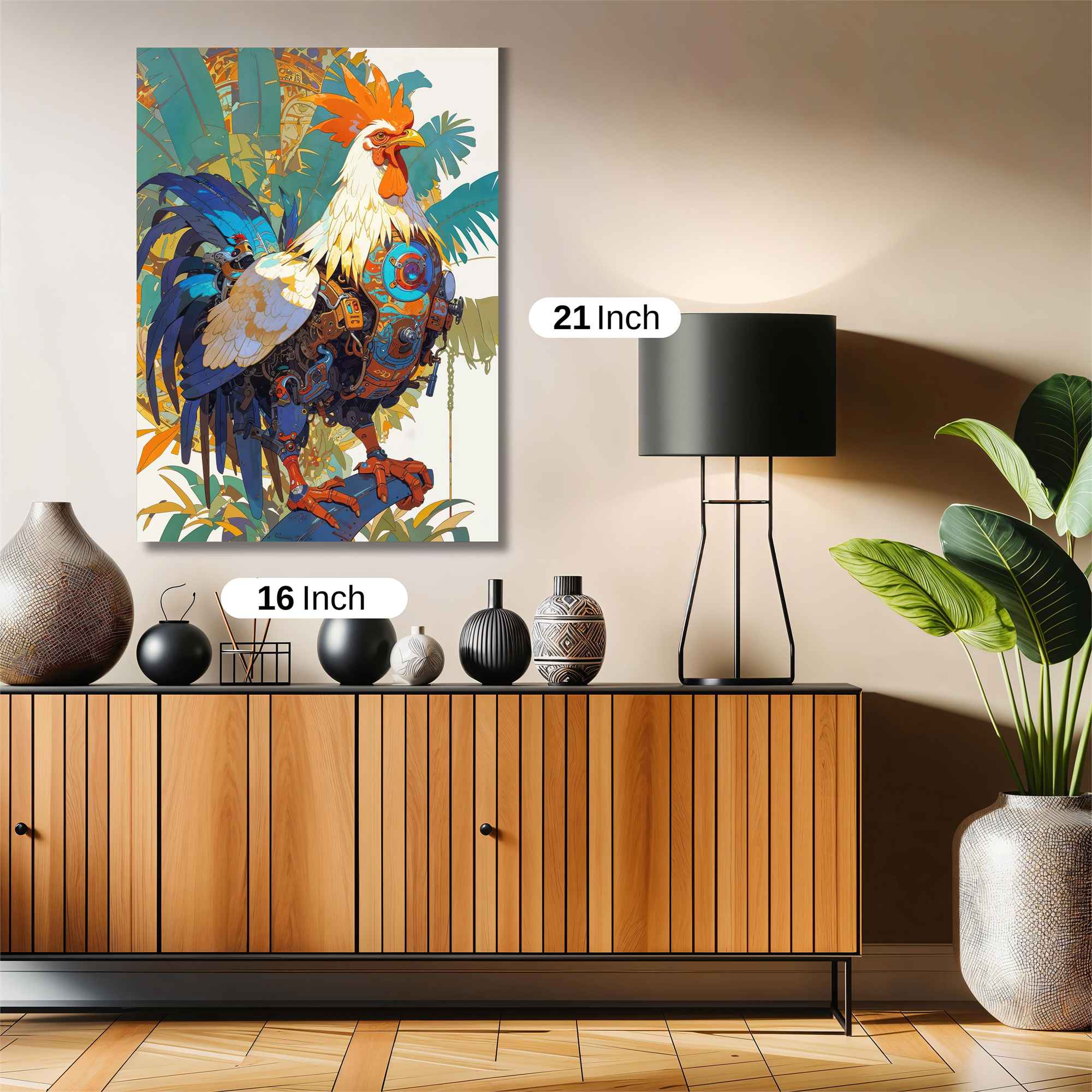 Cyborg Rooster Safe Wall Magnetic / M