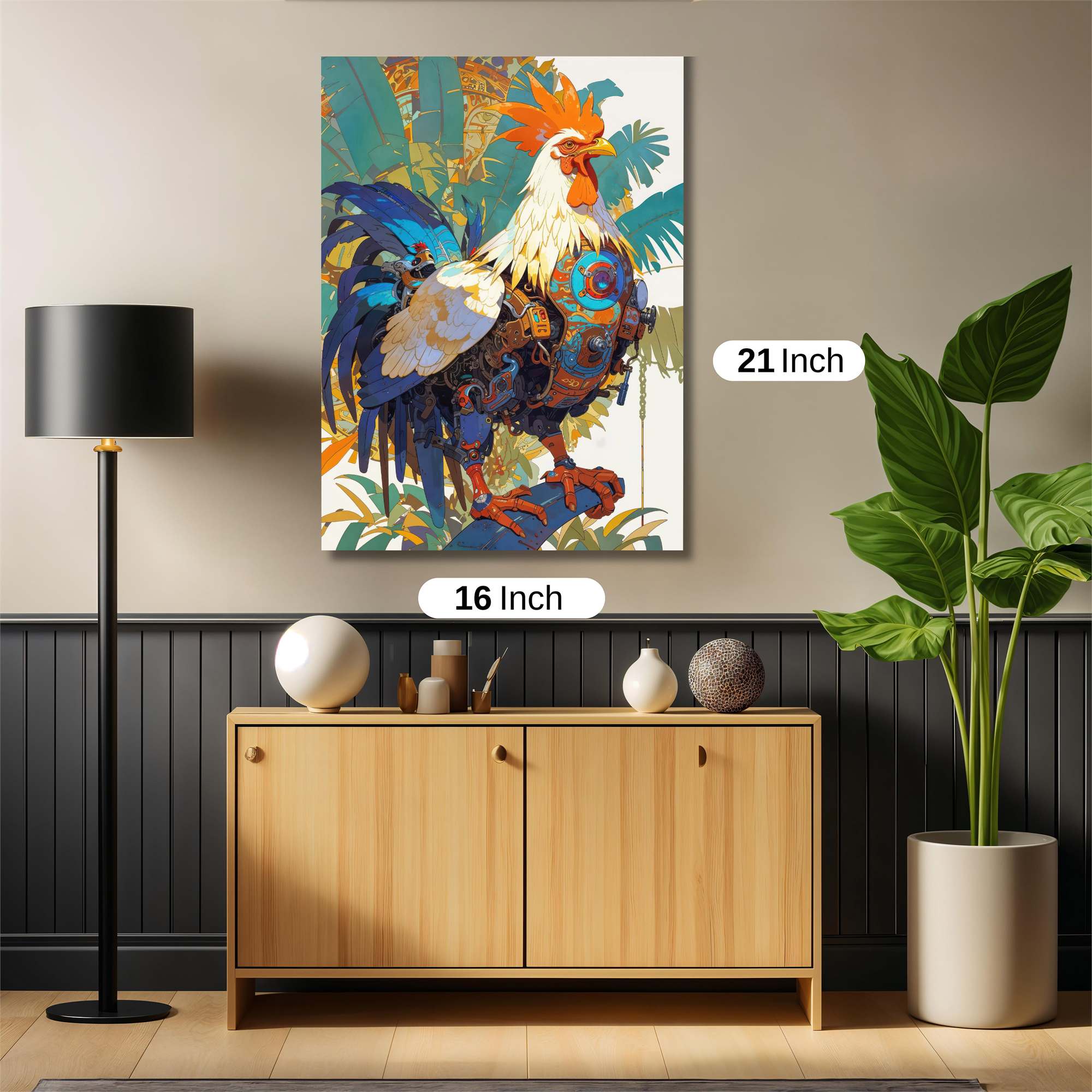 Cyborg Rooster Safe Wall Magnetic / M