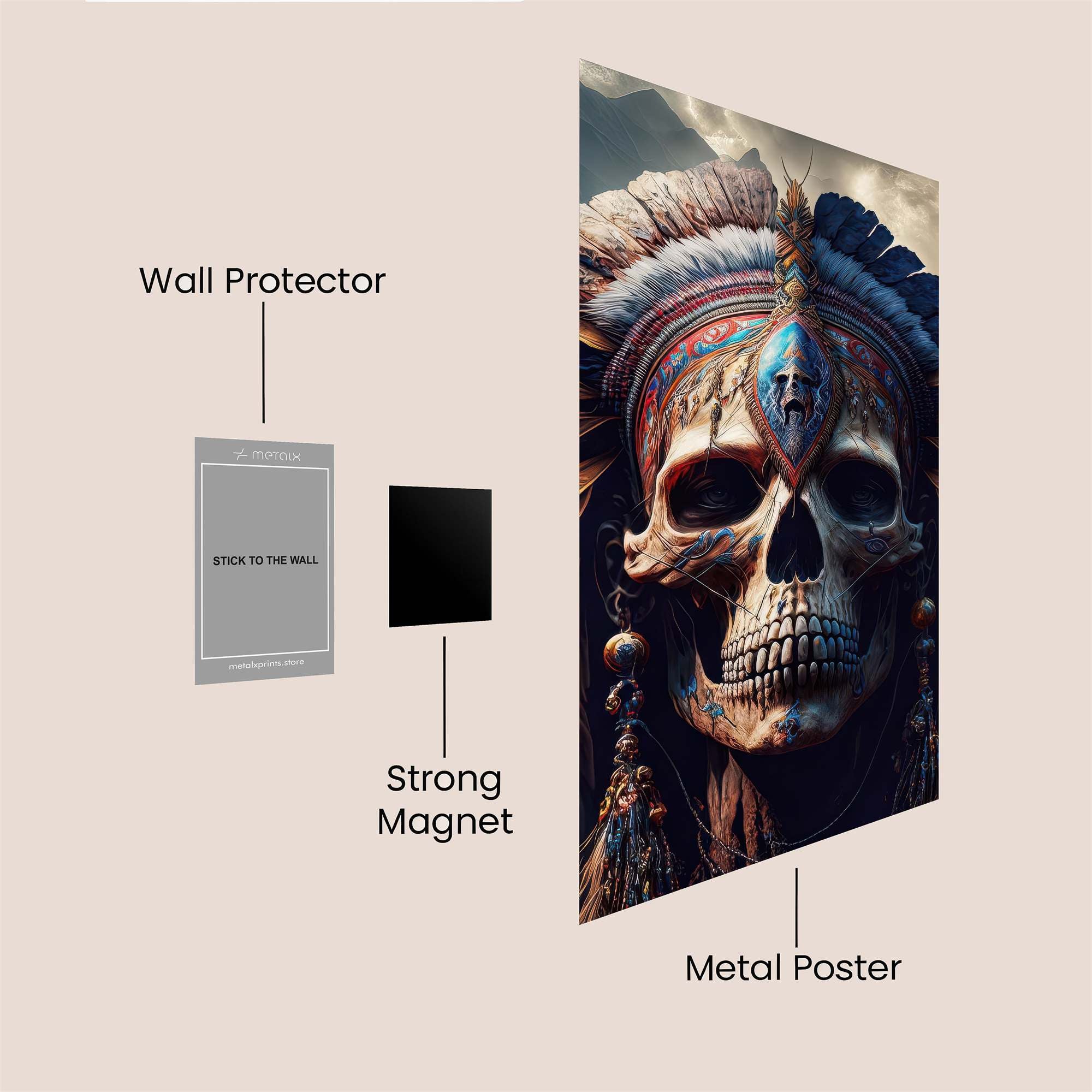 Skull Spirit Safe Wall Magnetic / M