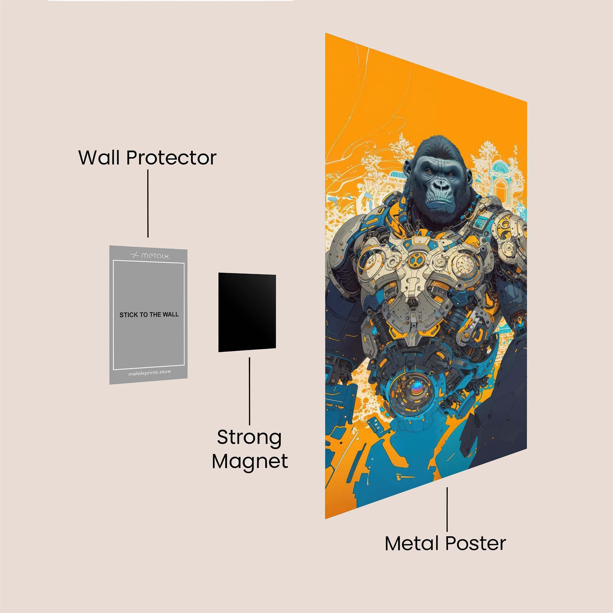 Gorilla Futuristic Safe Wall Magnetic / M