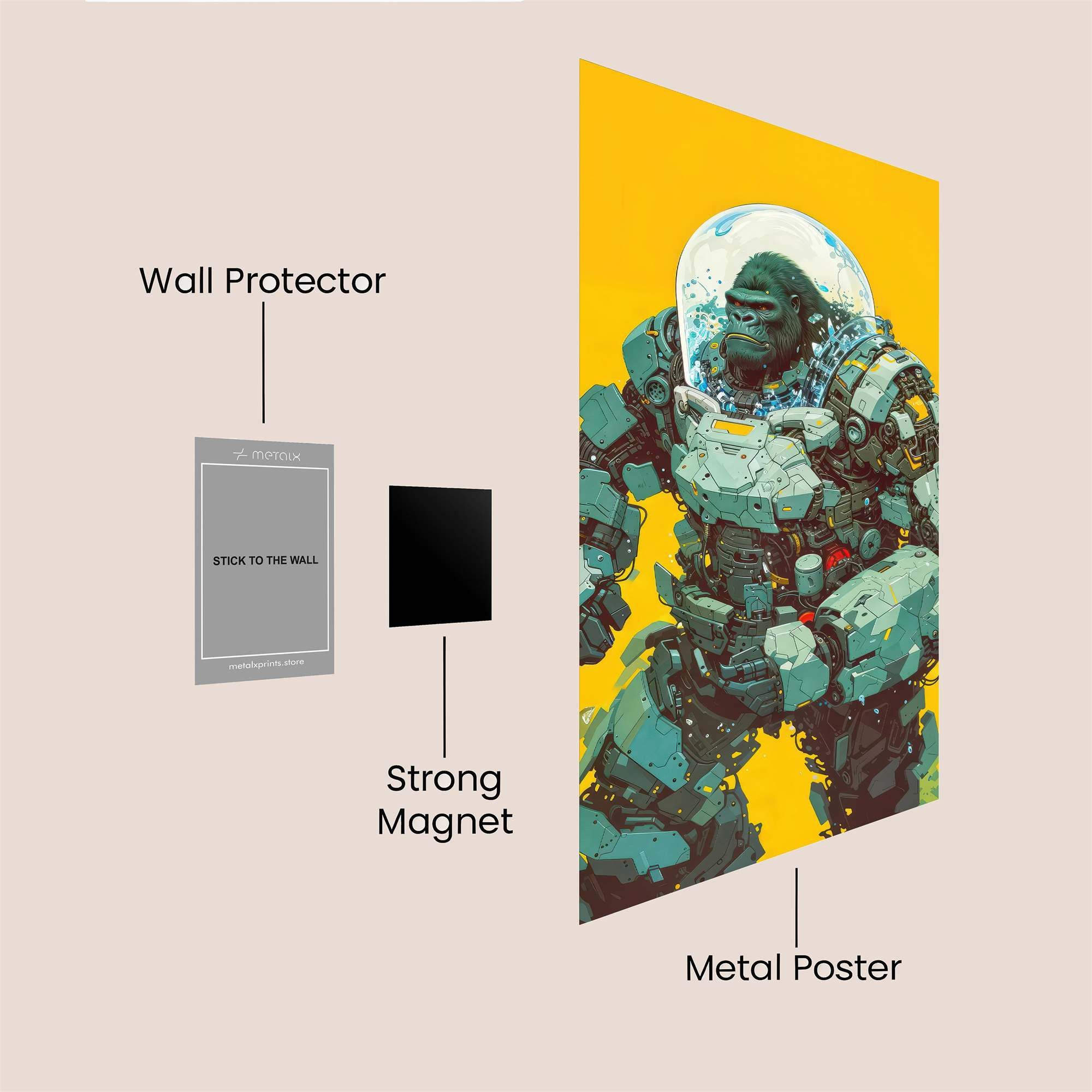 Gorilla Futuristic Safe Wall Magnetic / M