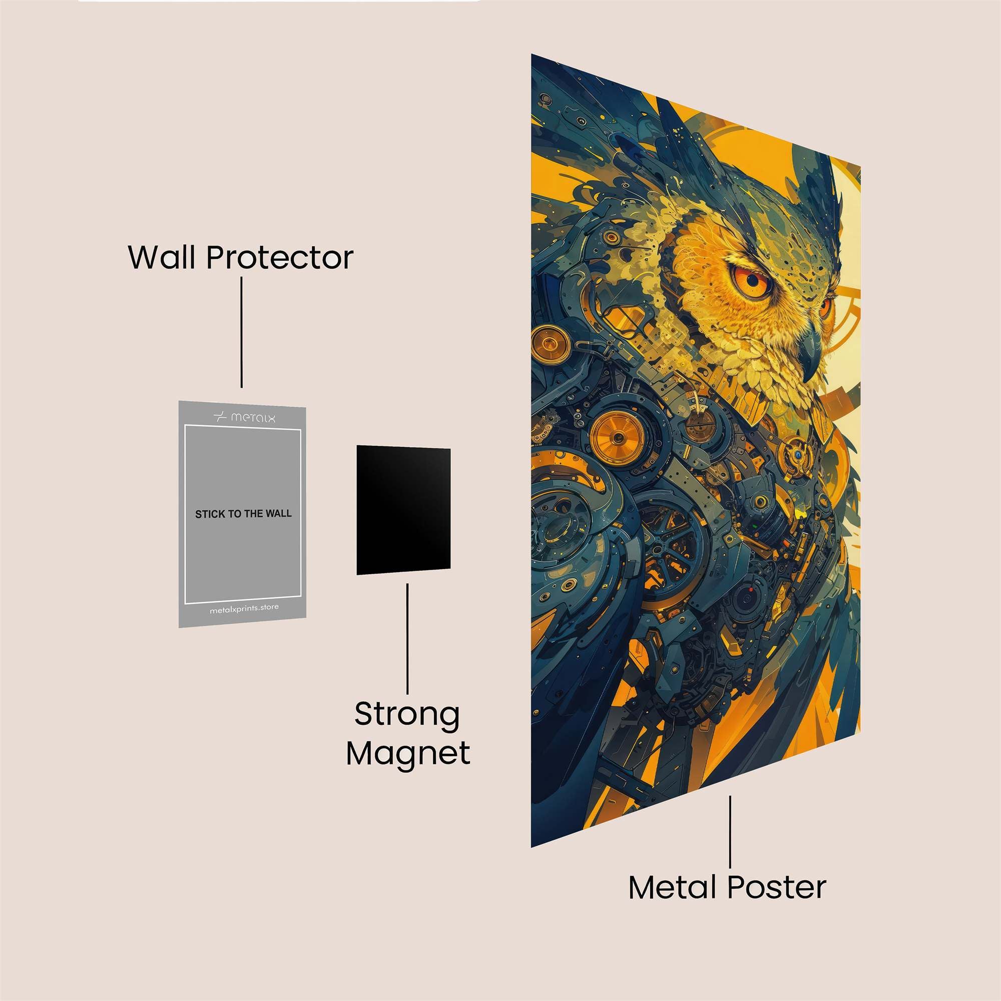 Owl Mechanica Safe Wall Magnetic / M
