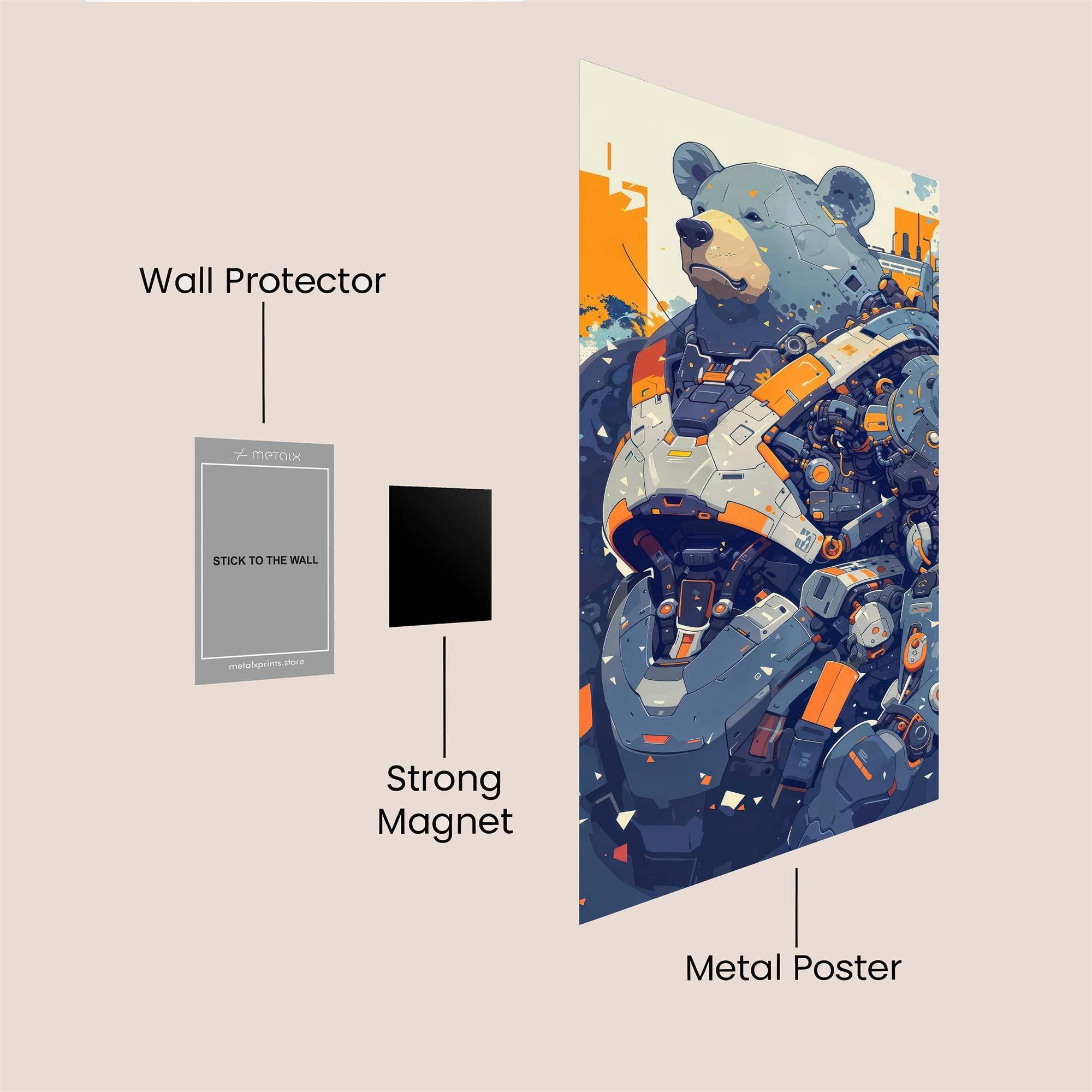 Bear Cyberpunk Safe Wall Magnetic / M