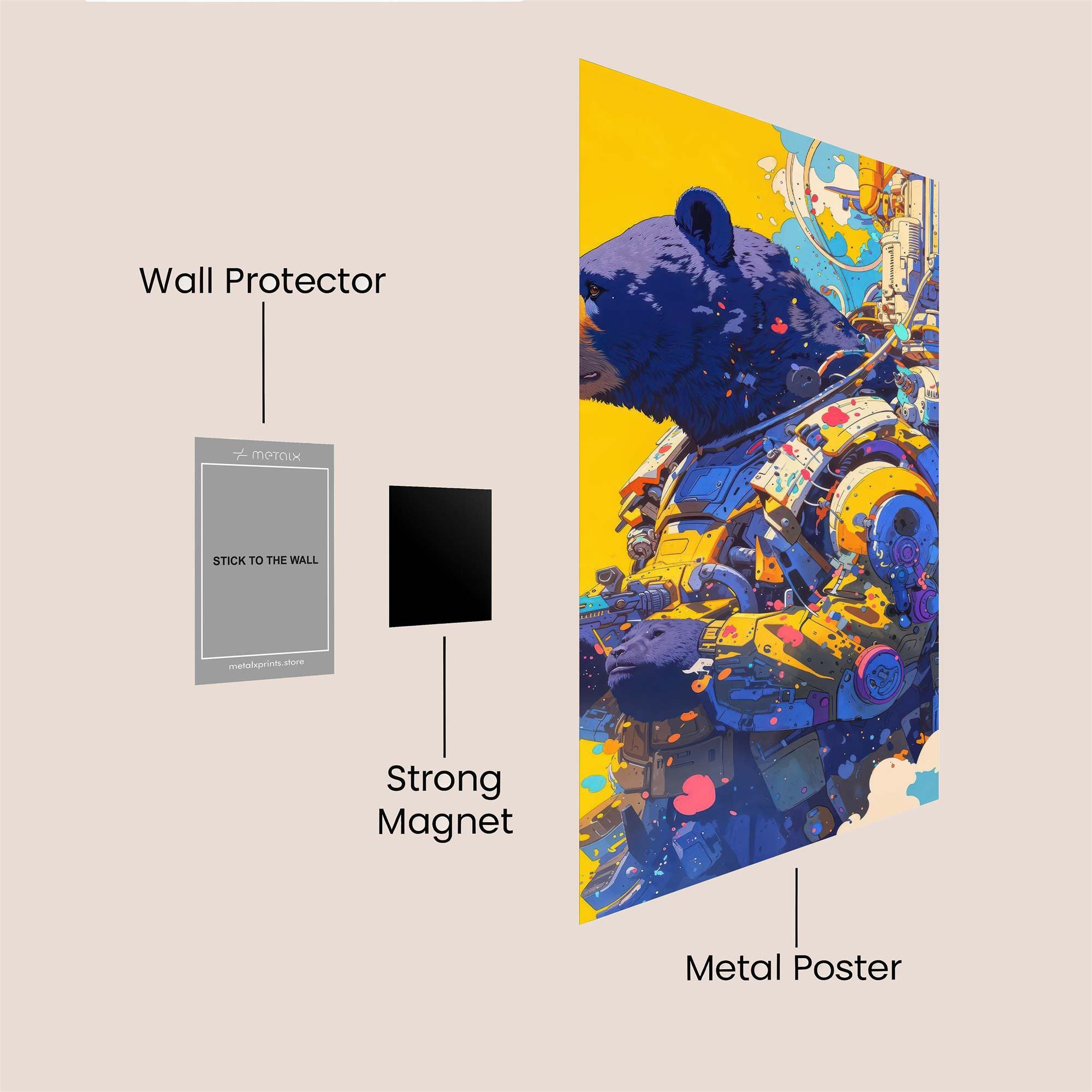 Bear Futurist Safe Wall Magnetic / M
