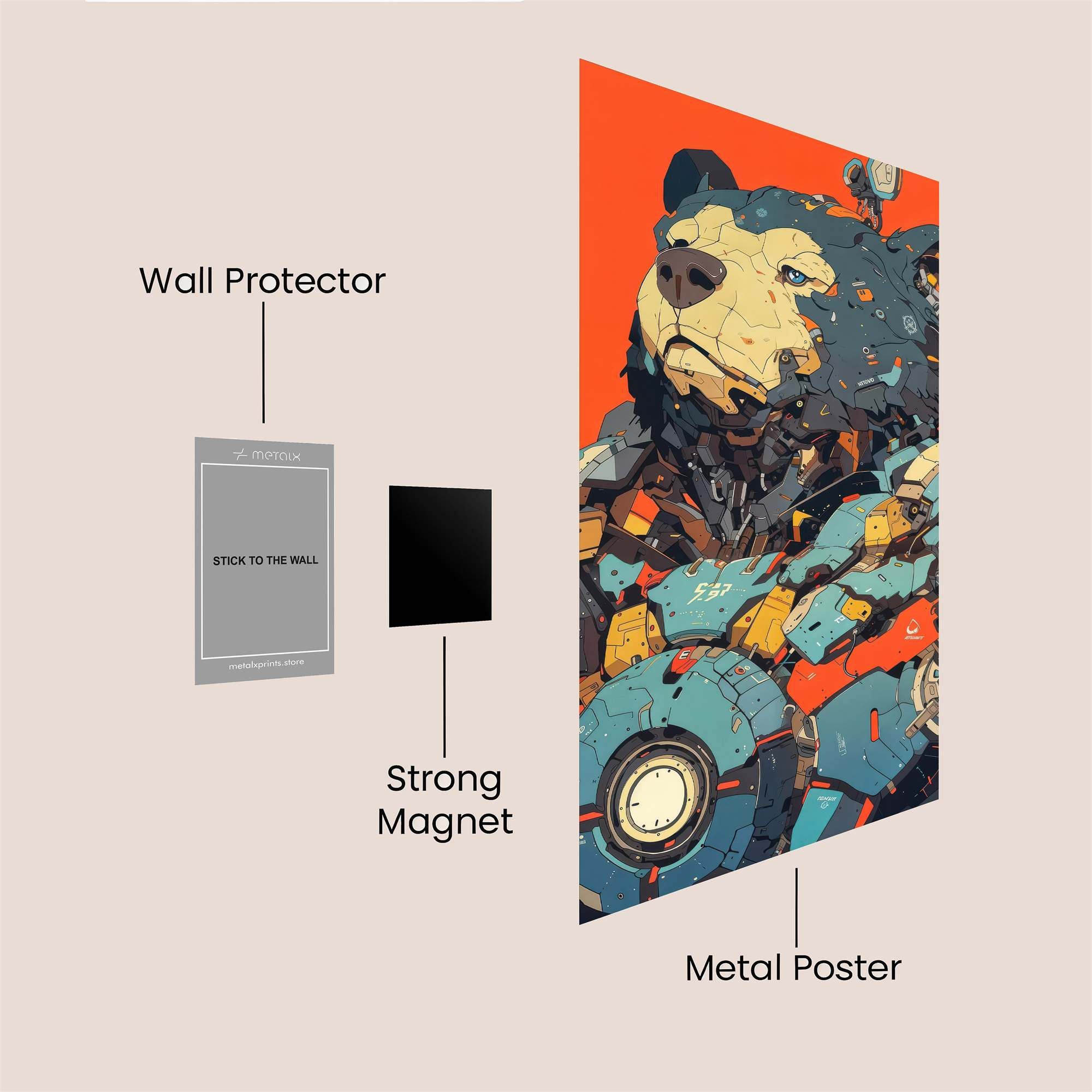 Bear Cyborg Safe Wall Magnetic / M