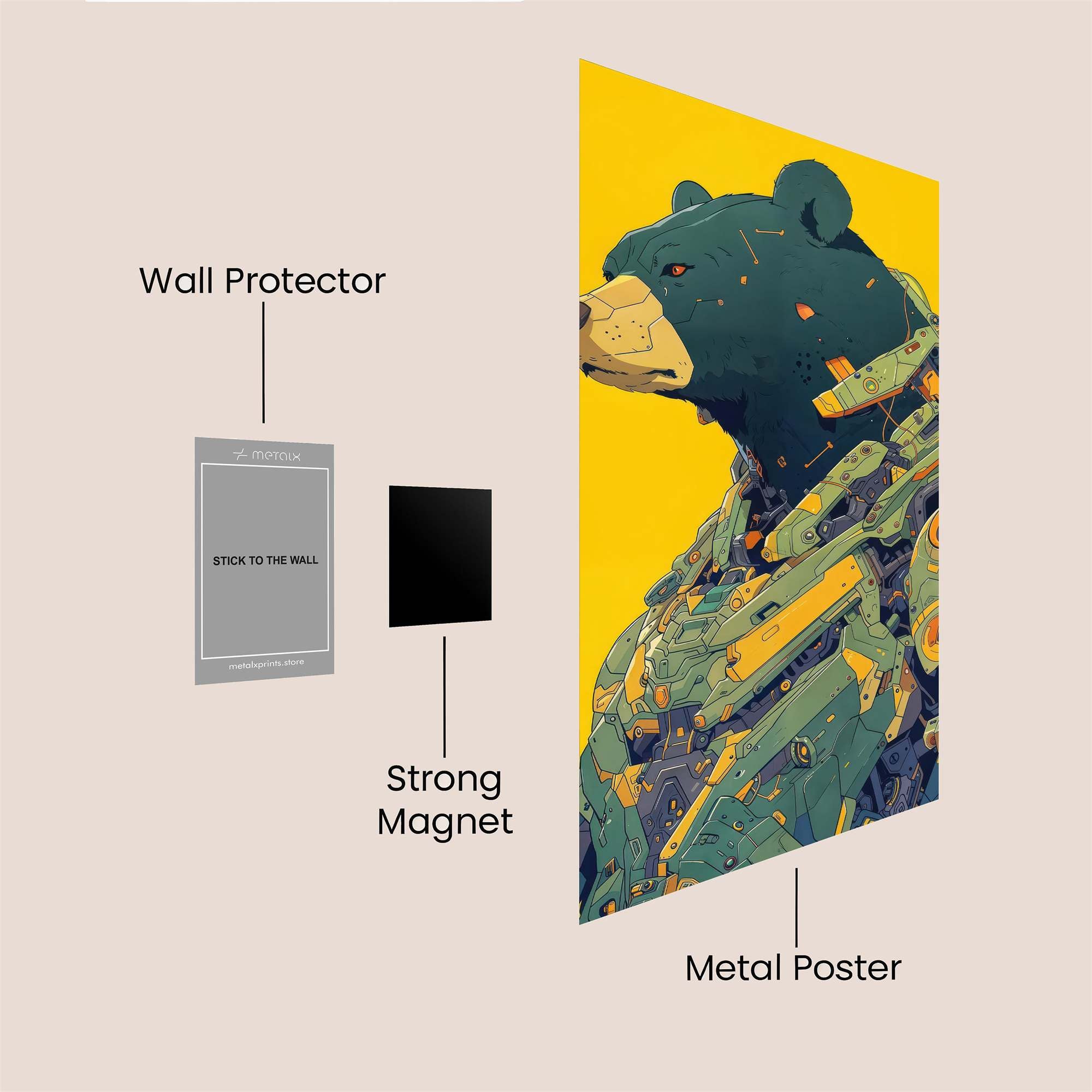 Bear Cyberpunk Safe Wall Magnetic / M