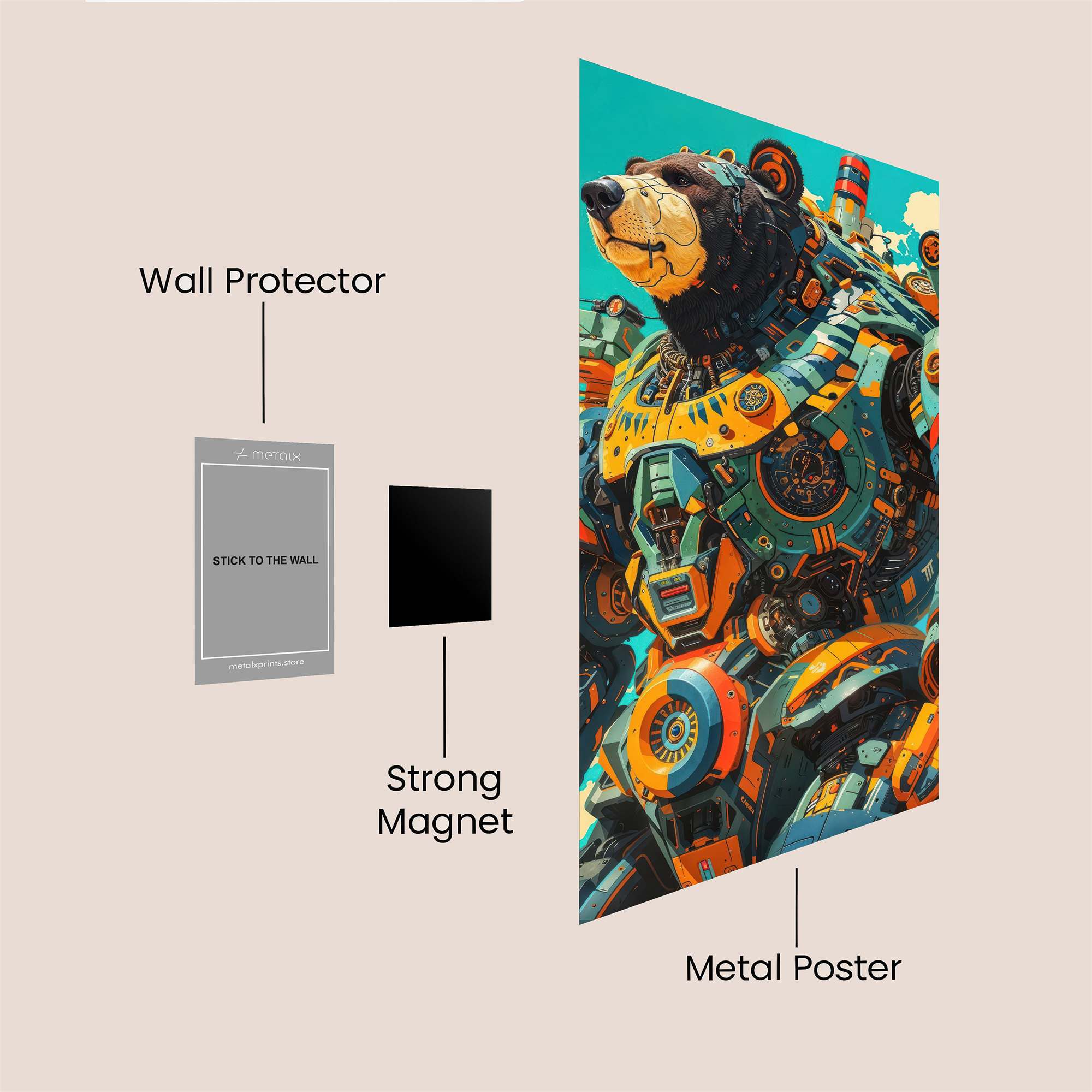 Mecha Bear Safe Wall Magnetic / M