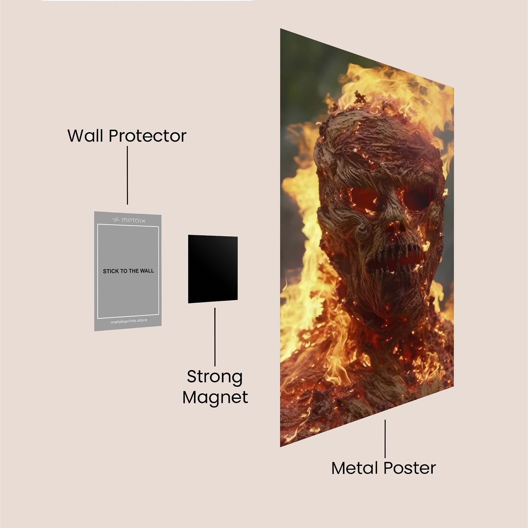 Flame Wraith Safe Wall Magnetic / M