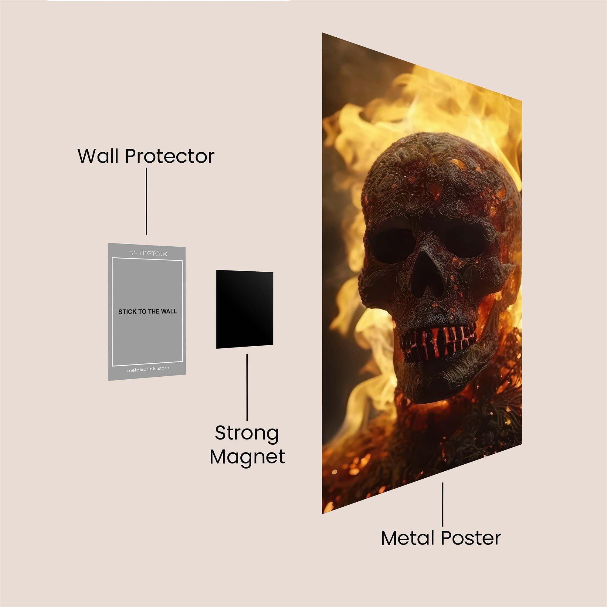 Ghostrider Ablaze Safe Wall Magnetic / M