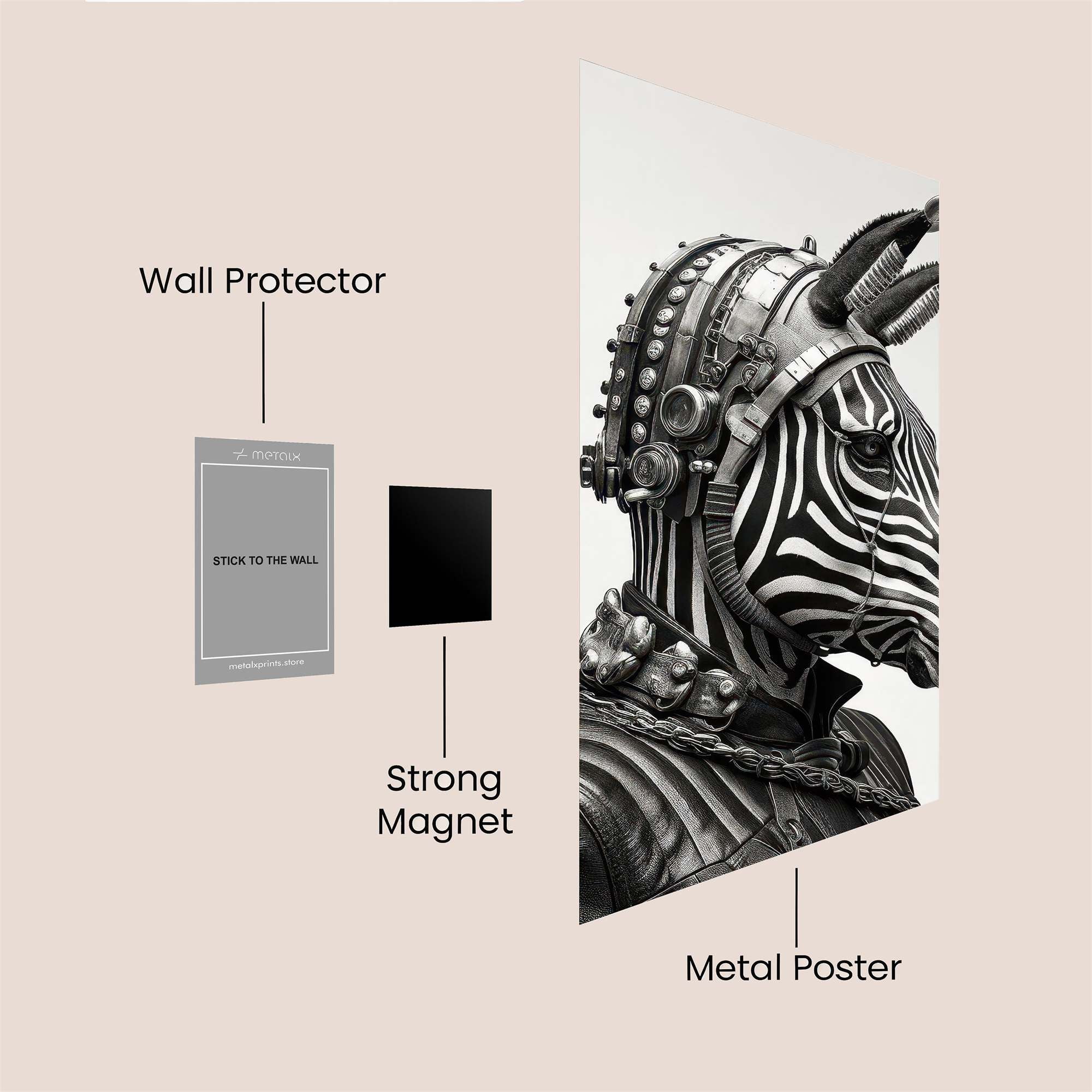 Zebra Warrior Safe Wall Magnetic / M