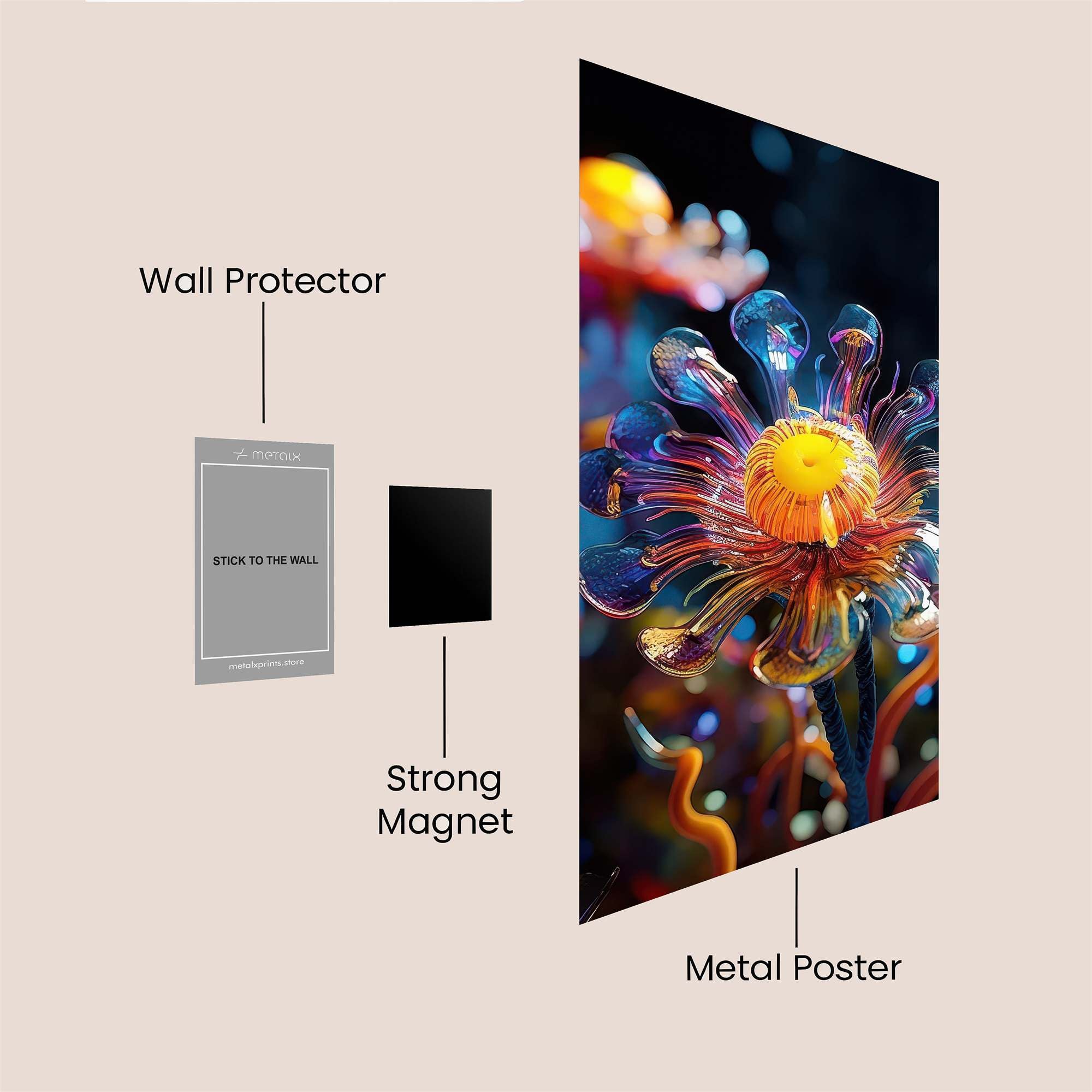 Neon Bloom Safe Wall Magnetic / M