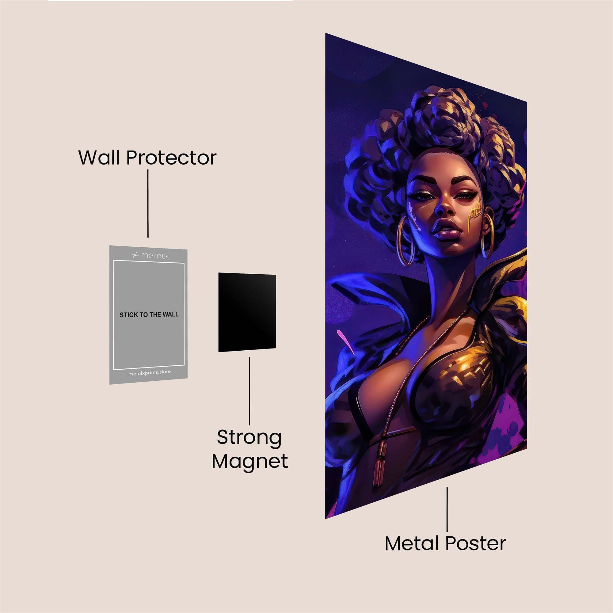 Afrofuturist Majesty Safe Wall Magnetic / M