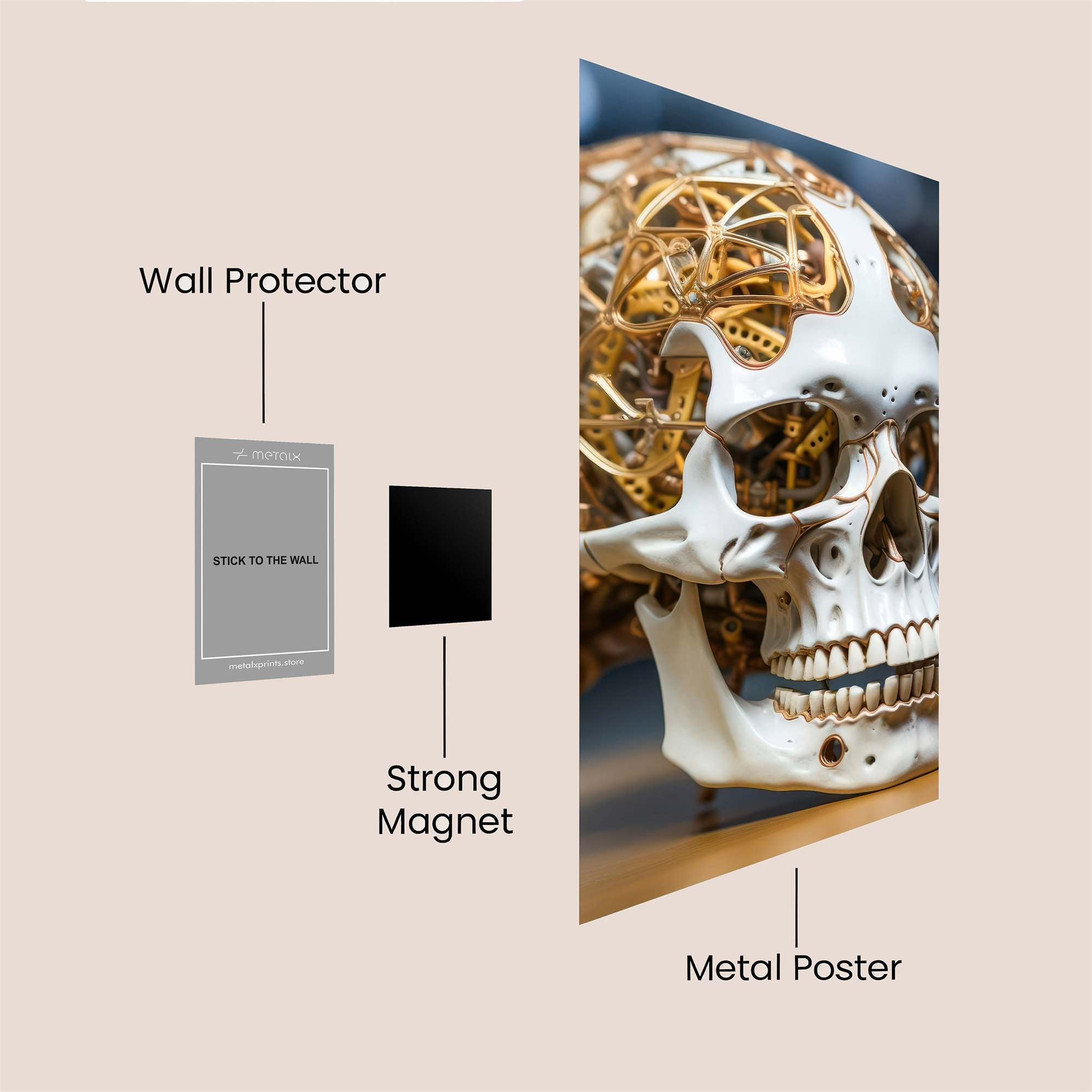 Cyber Skull Safe Wall Magnetic / M