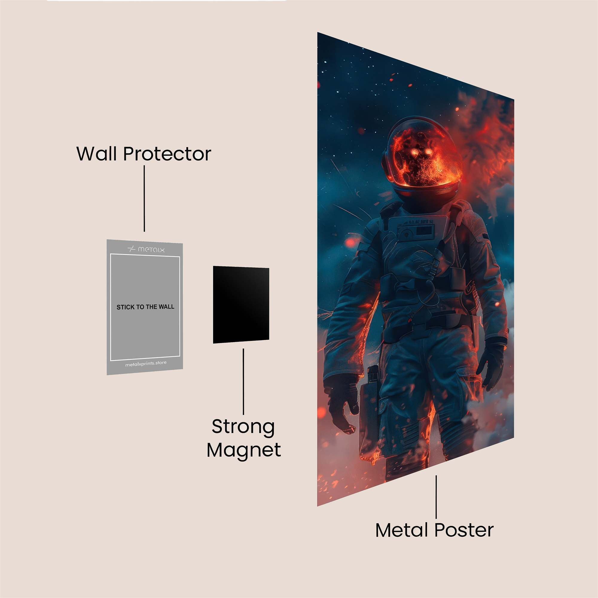 Astronaut Inferno Safe Wall Magnetic / M