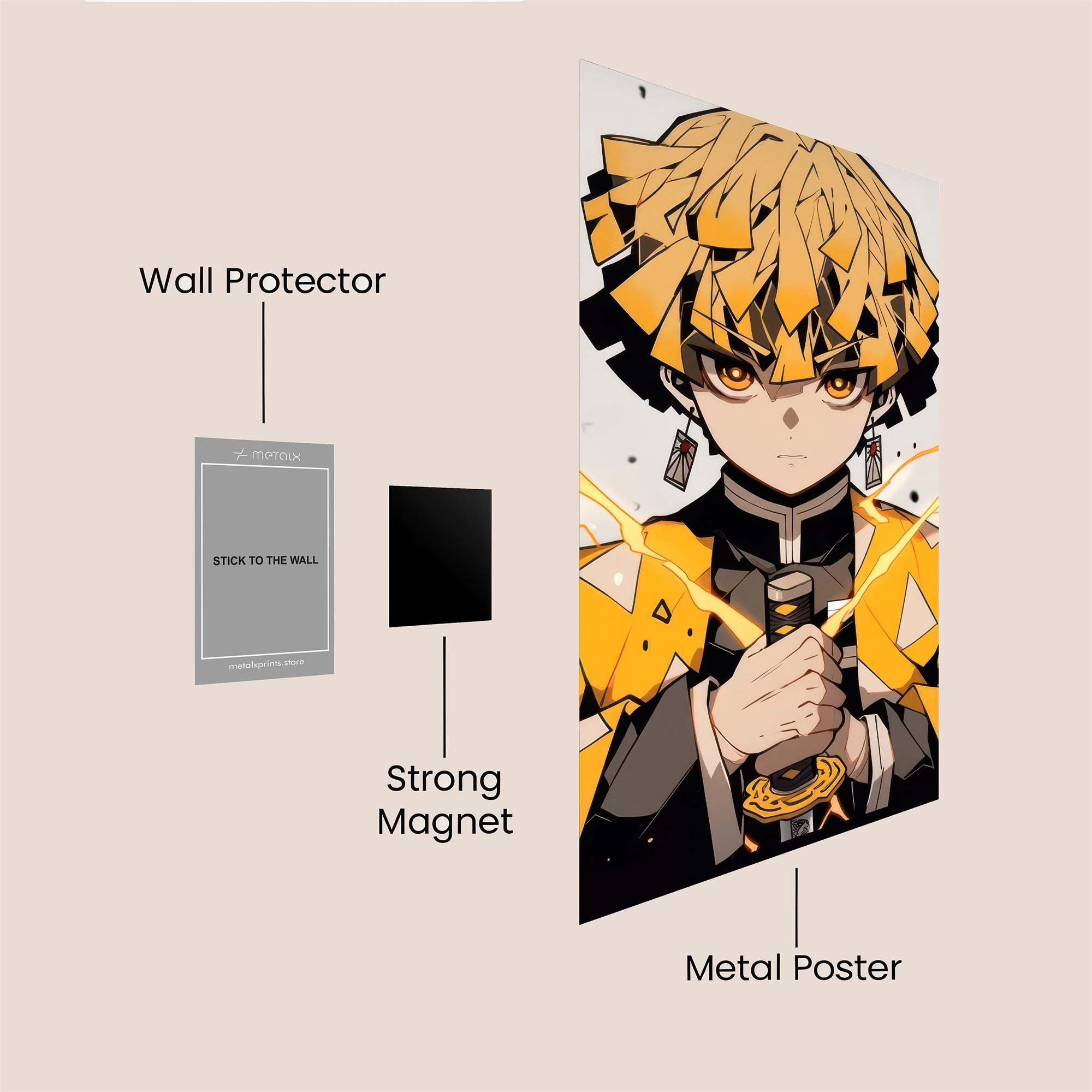 Zenitsu Fiery Safe Wall Magnetic / M