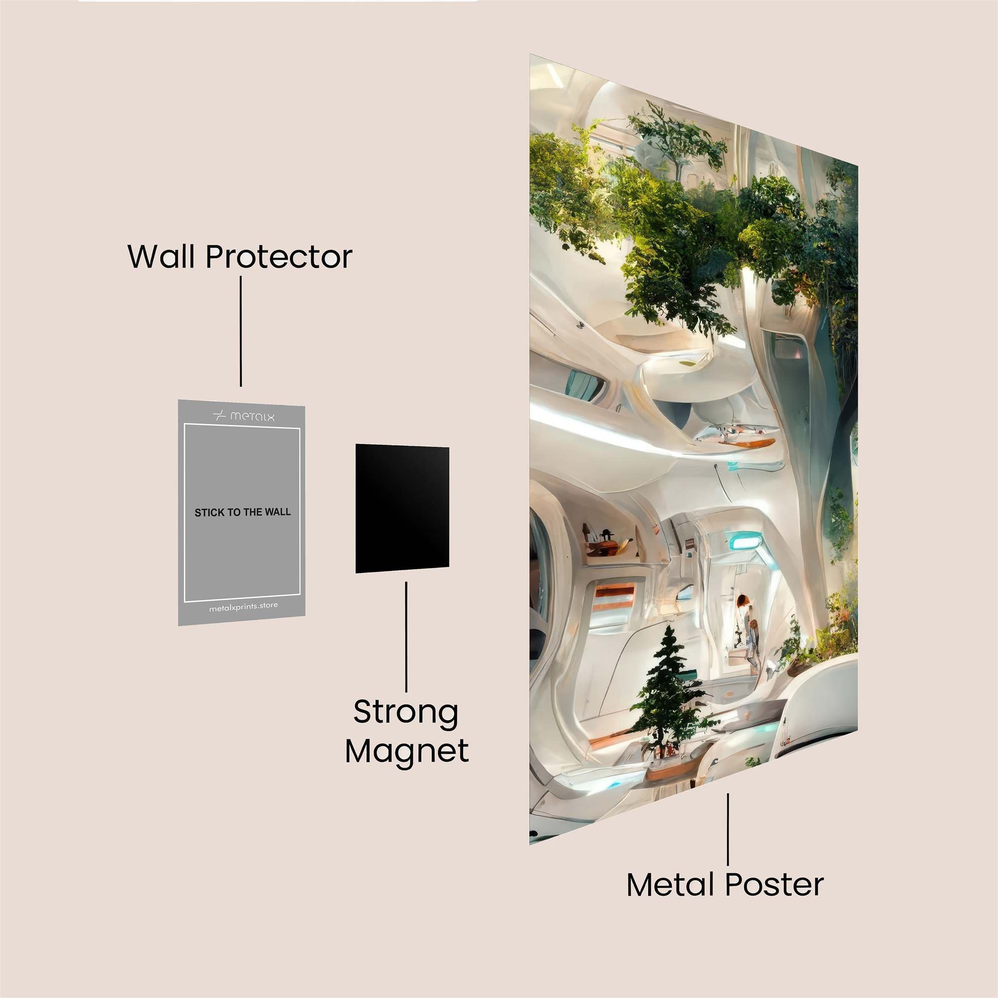 Futuristic Serenity Safe Wall Magnetic / M