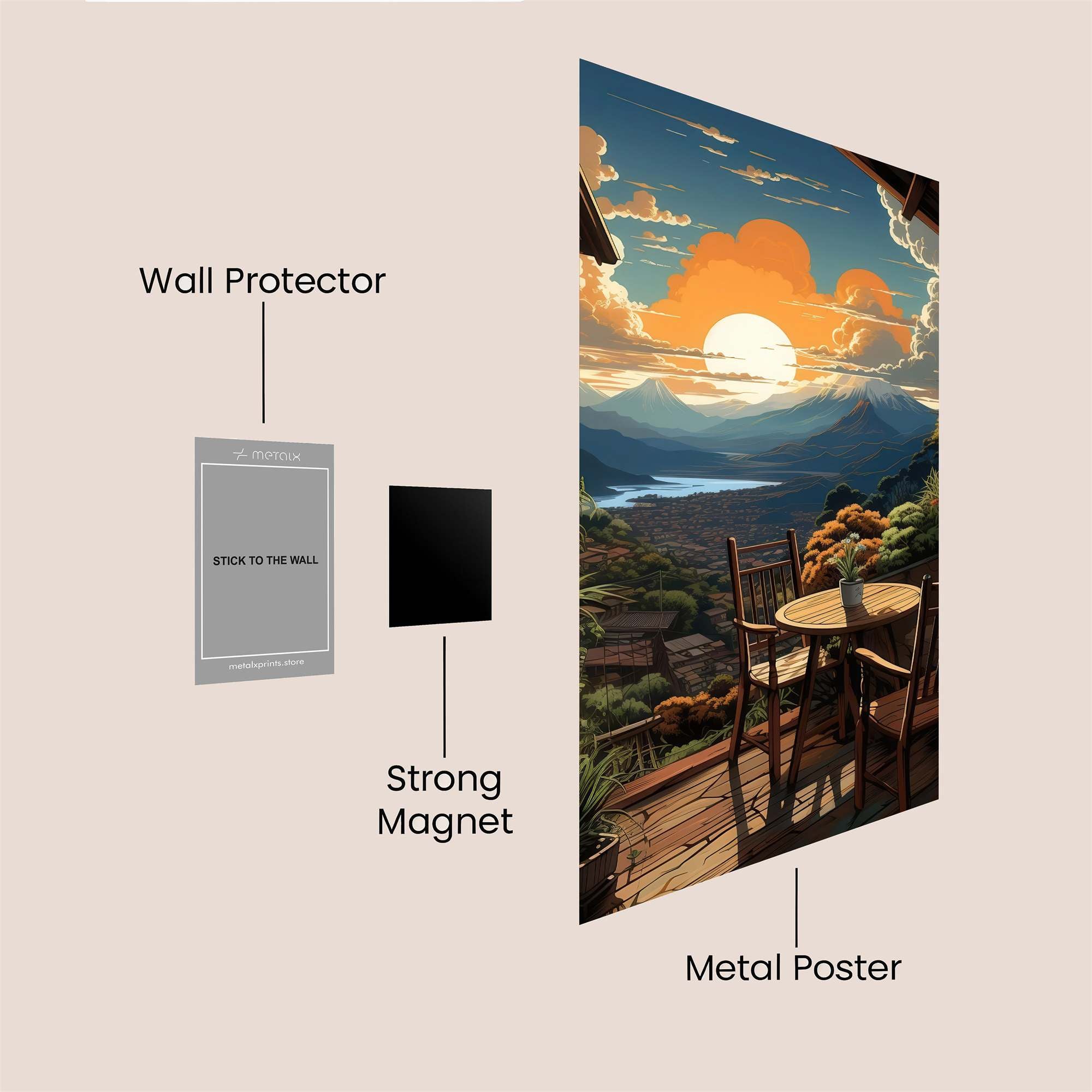 Sunset Serenity Safe Wall Magnetic / M