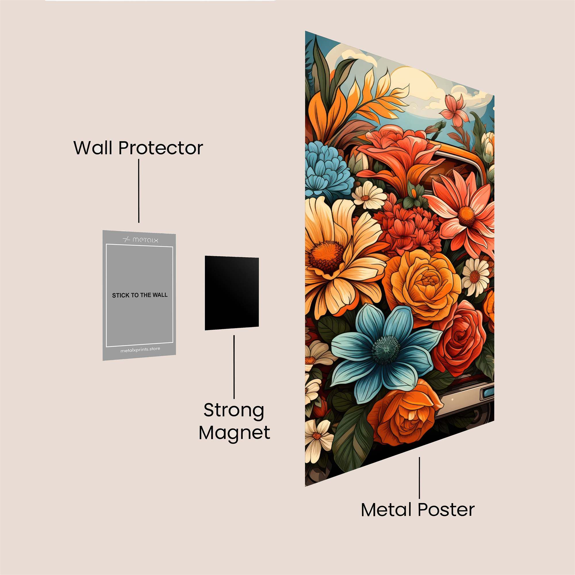 Floral Bliss Safe Wall Magnetic / M