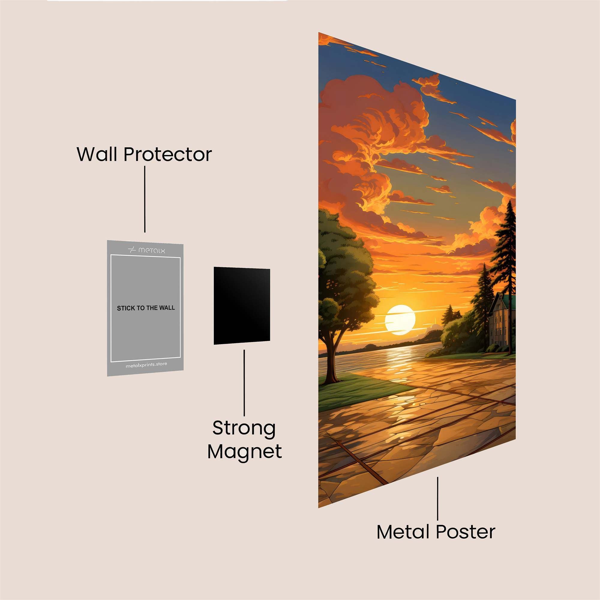 Sunset Serenity Safe Wall Magnetic / M