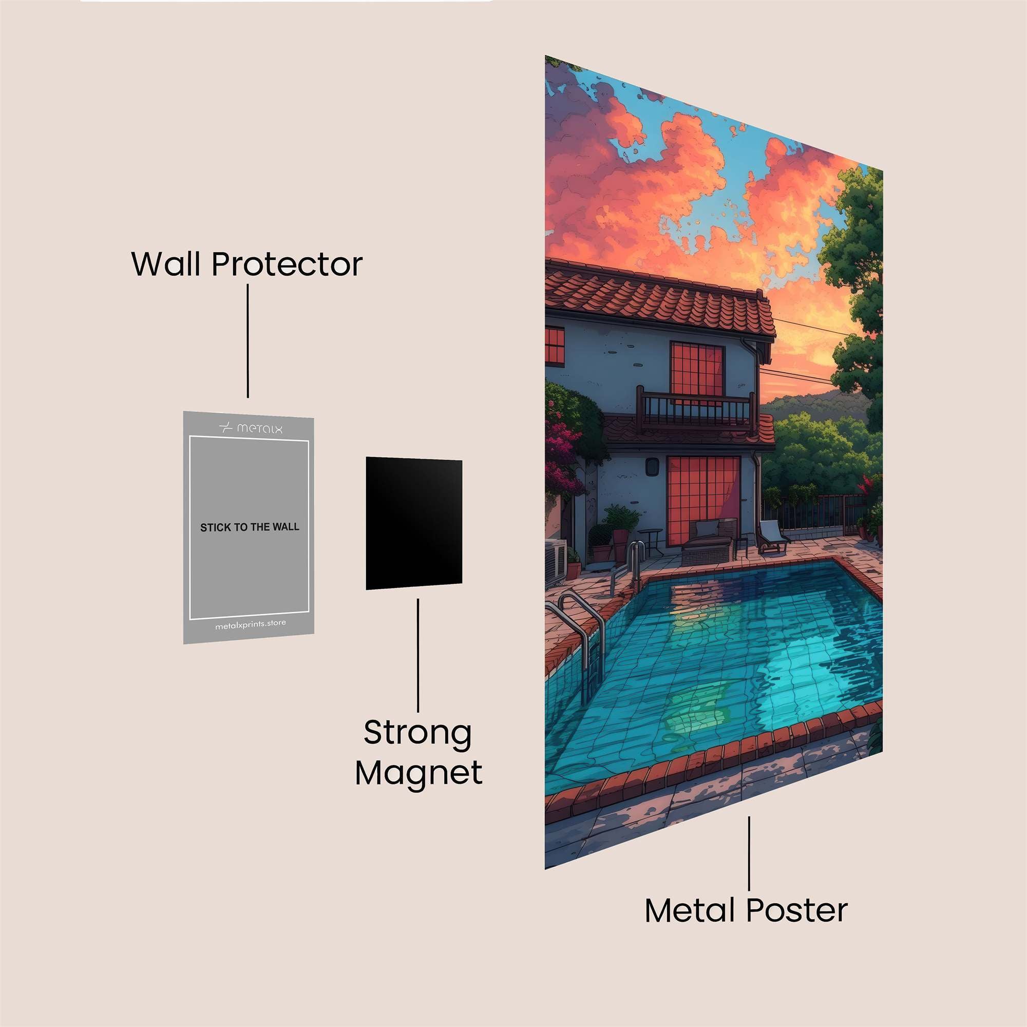 Sunset Serenity Safe Wall Magnetic / M