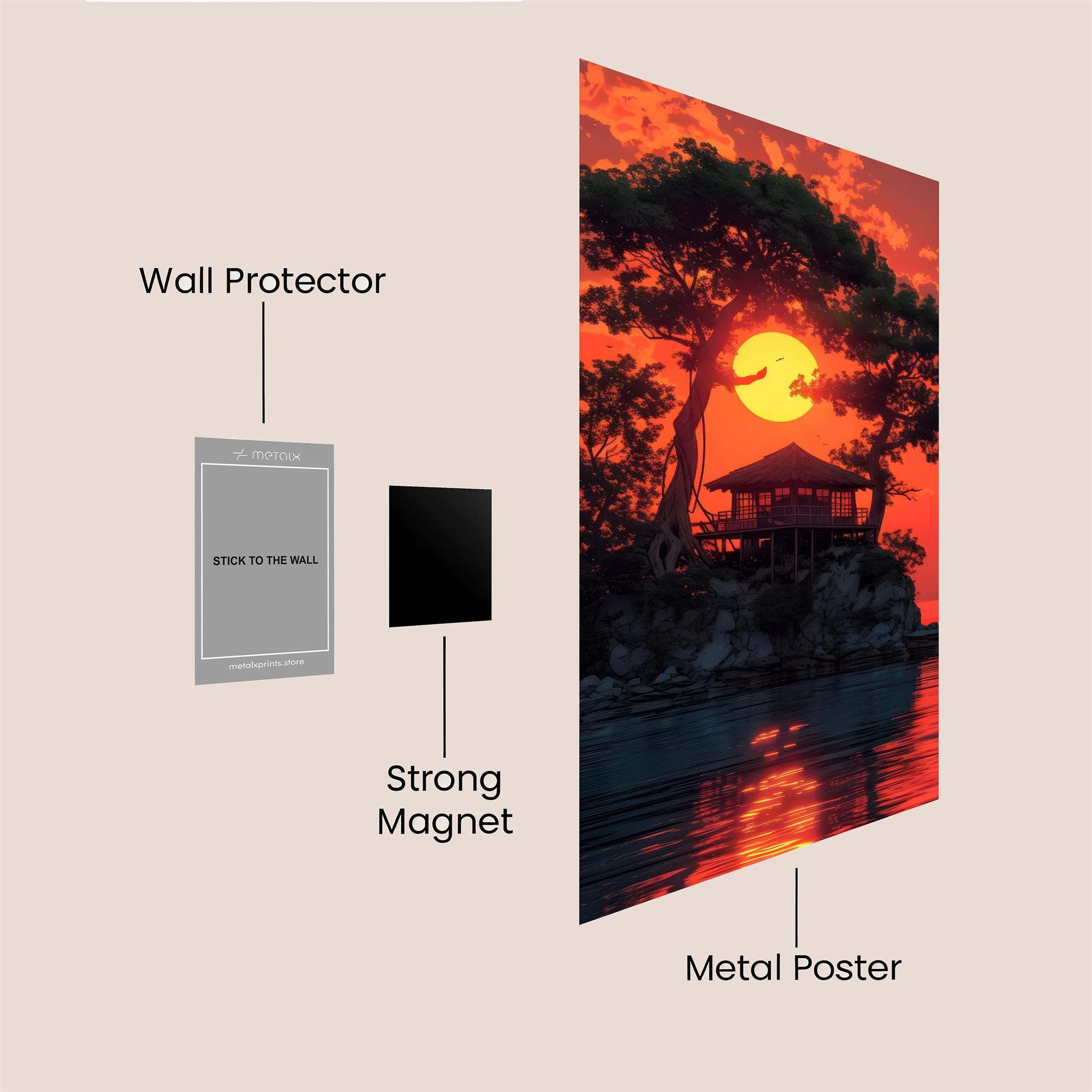 Sunset Serenity Safe Wall Magnetic / M