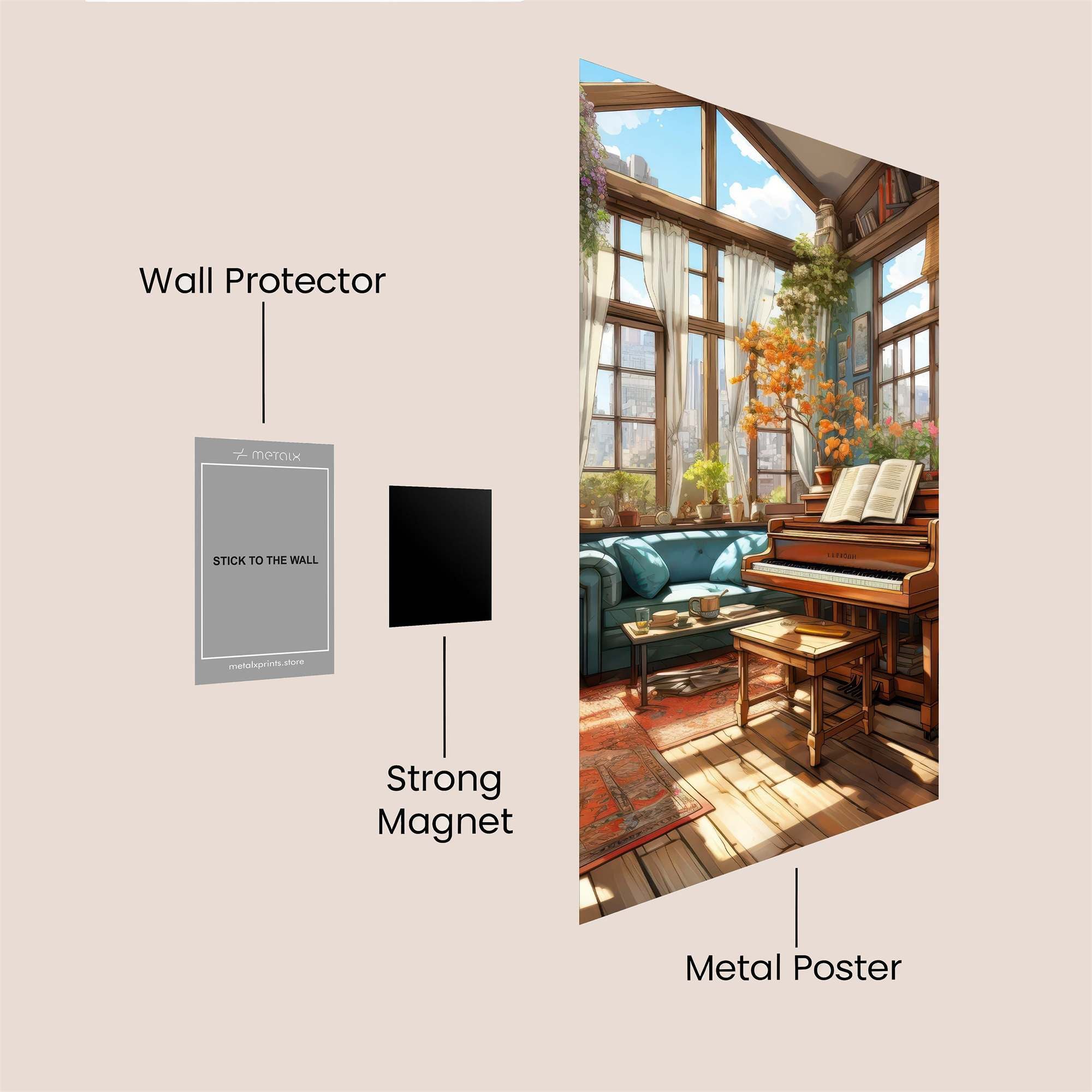 Piano Serenity Safe Wall Magnetic / M