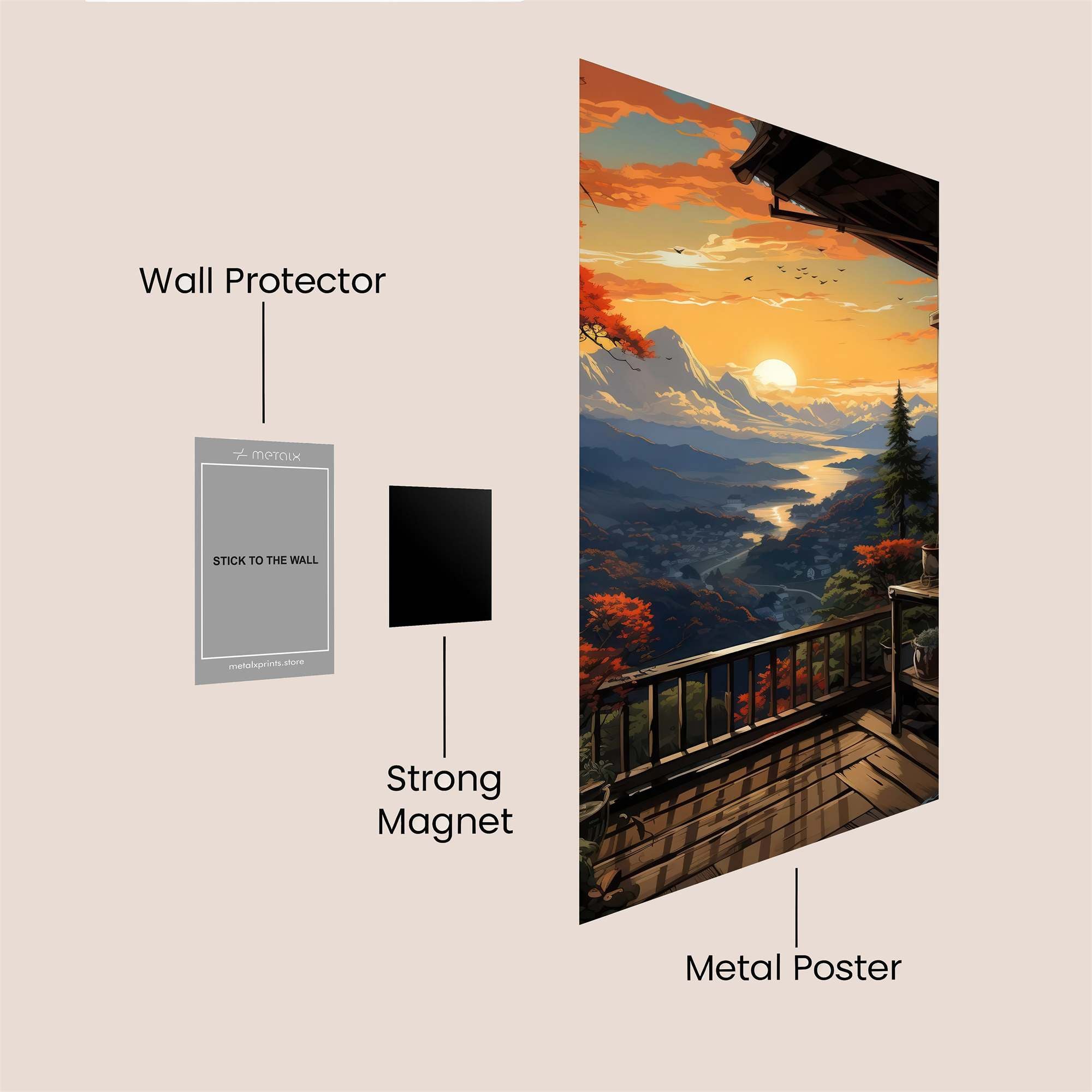 Sunset Serenity Safe Wall Magnetic / M