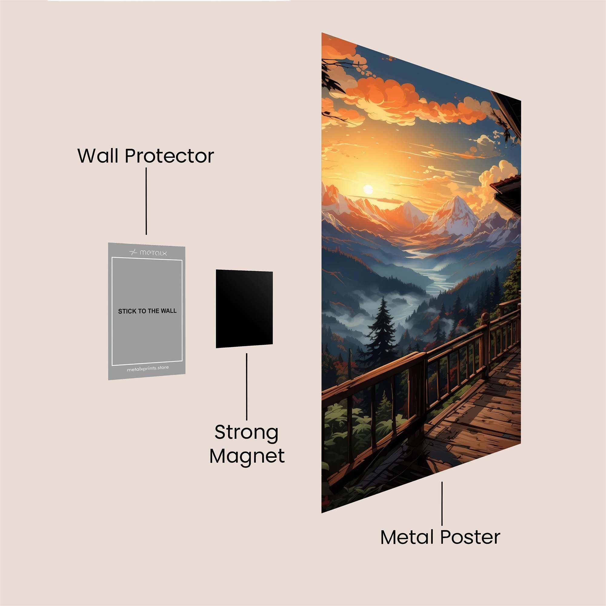 Sunset Serenity Safe Wall Magnetic / M