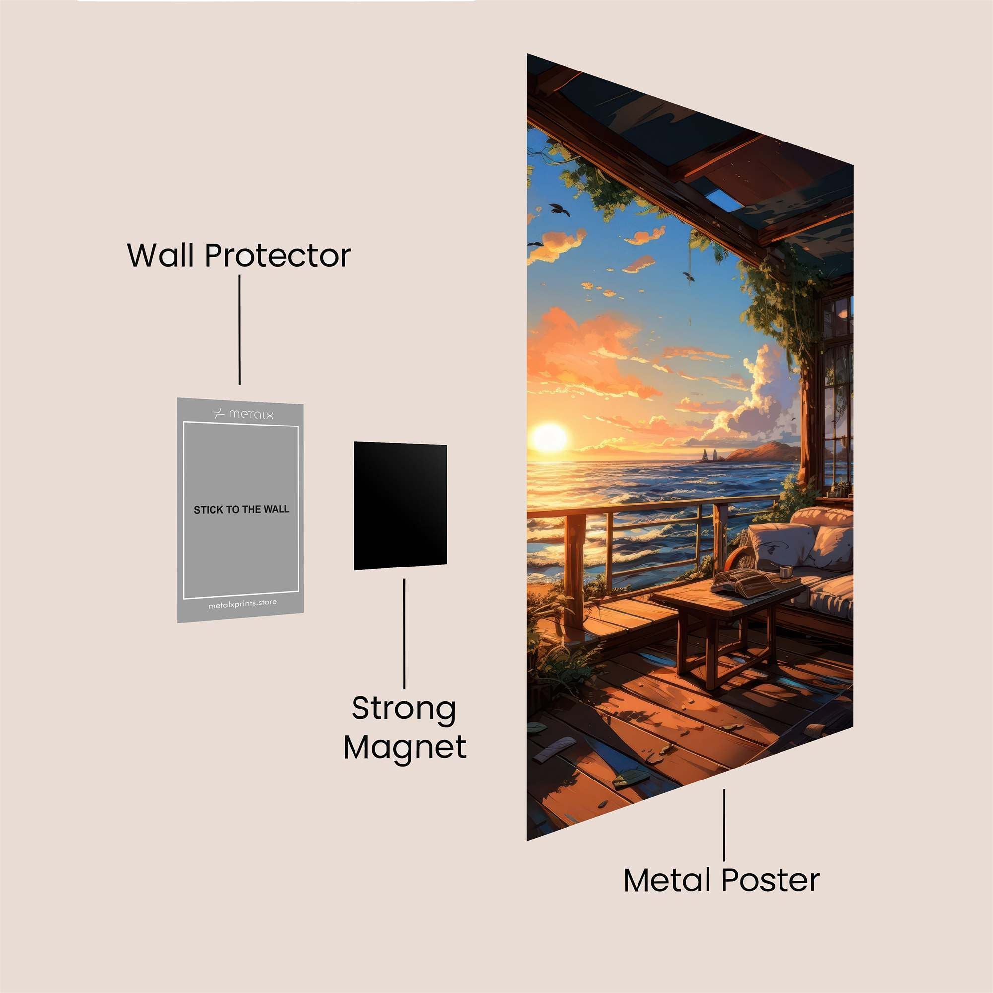Sunset Serenity Safe Wall Magnetic / M