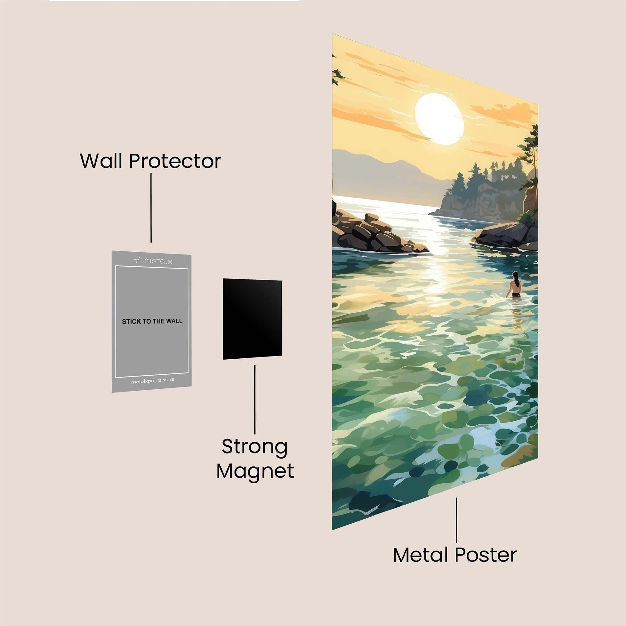 Sunset Serenity Safe Wall Magnetic / M