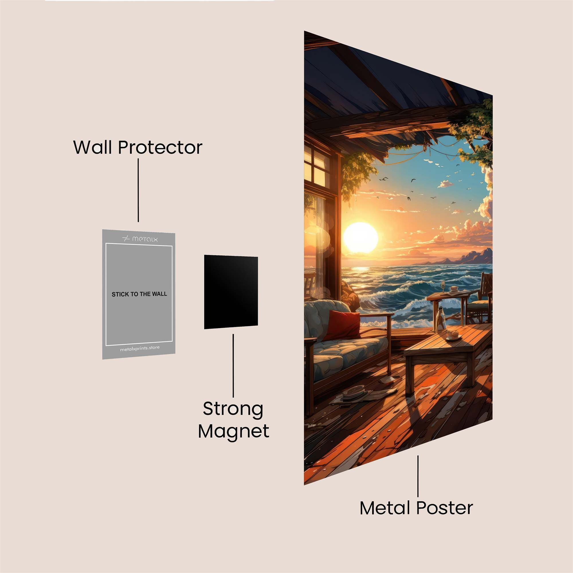 Sunset Serenity Safe Wall Magnetic / M