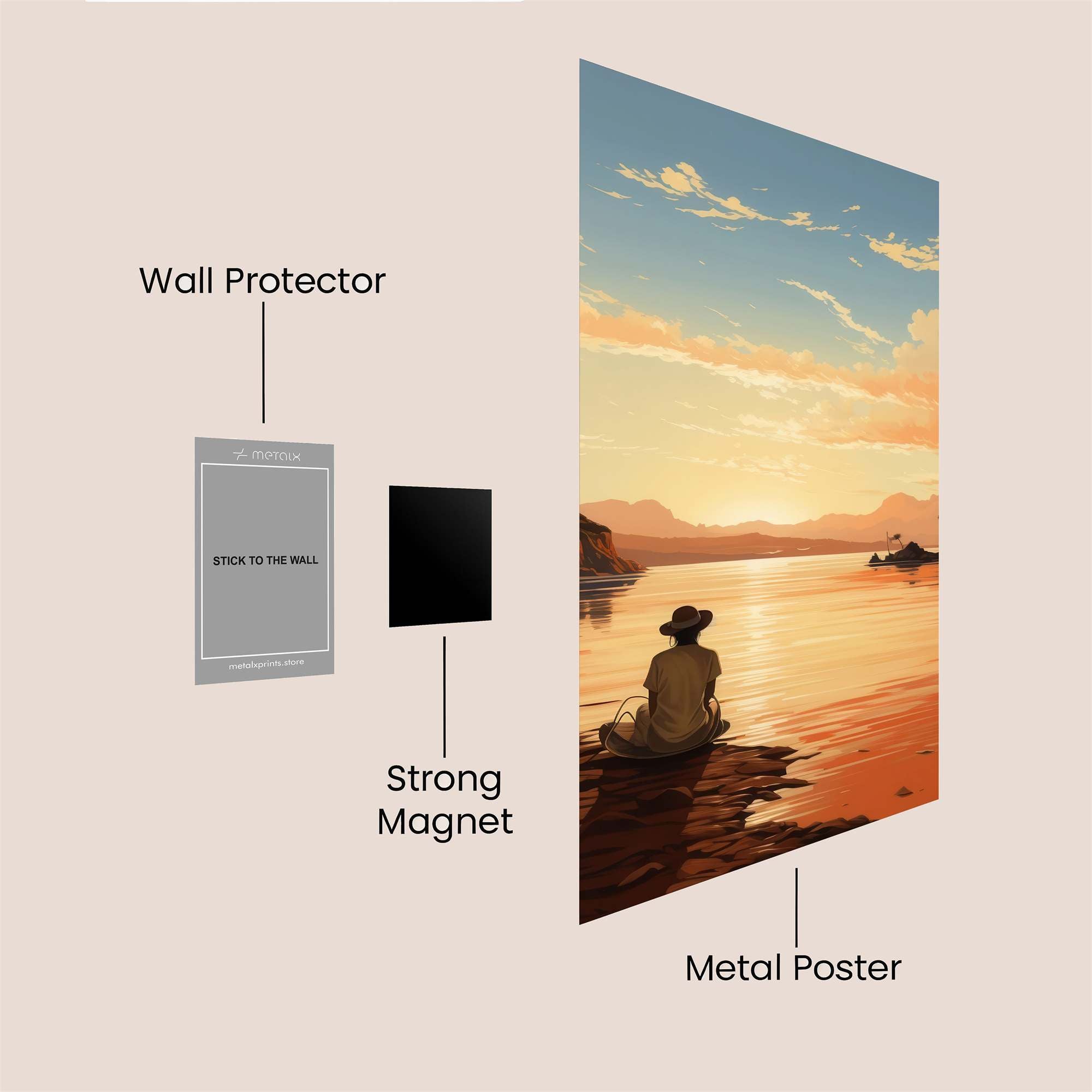 Sunset Serenity Safe Wall Magnetic / M