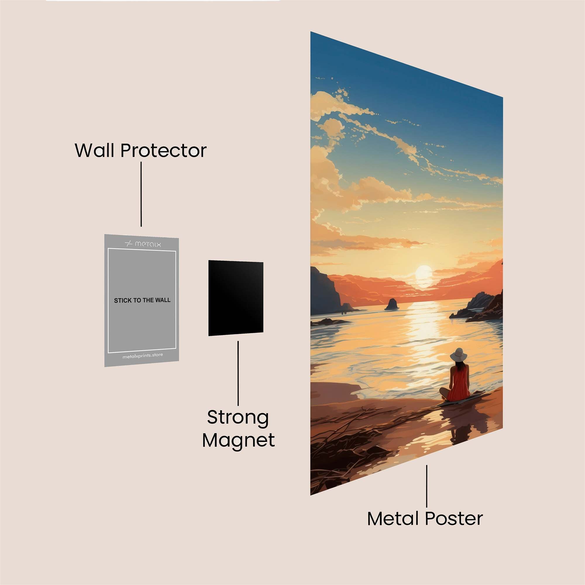 Sunset Serenity Safe Wall Magnetic / M