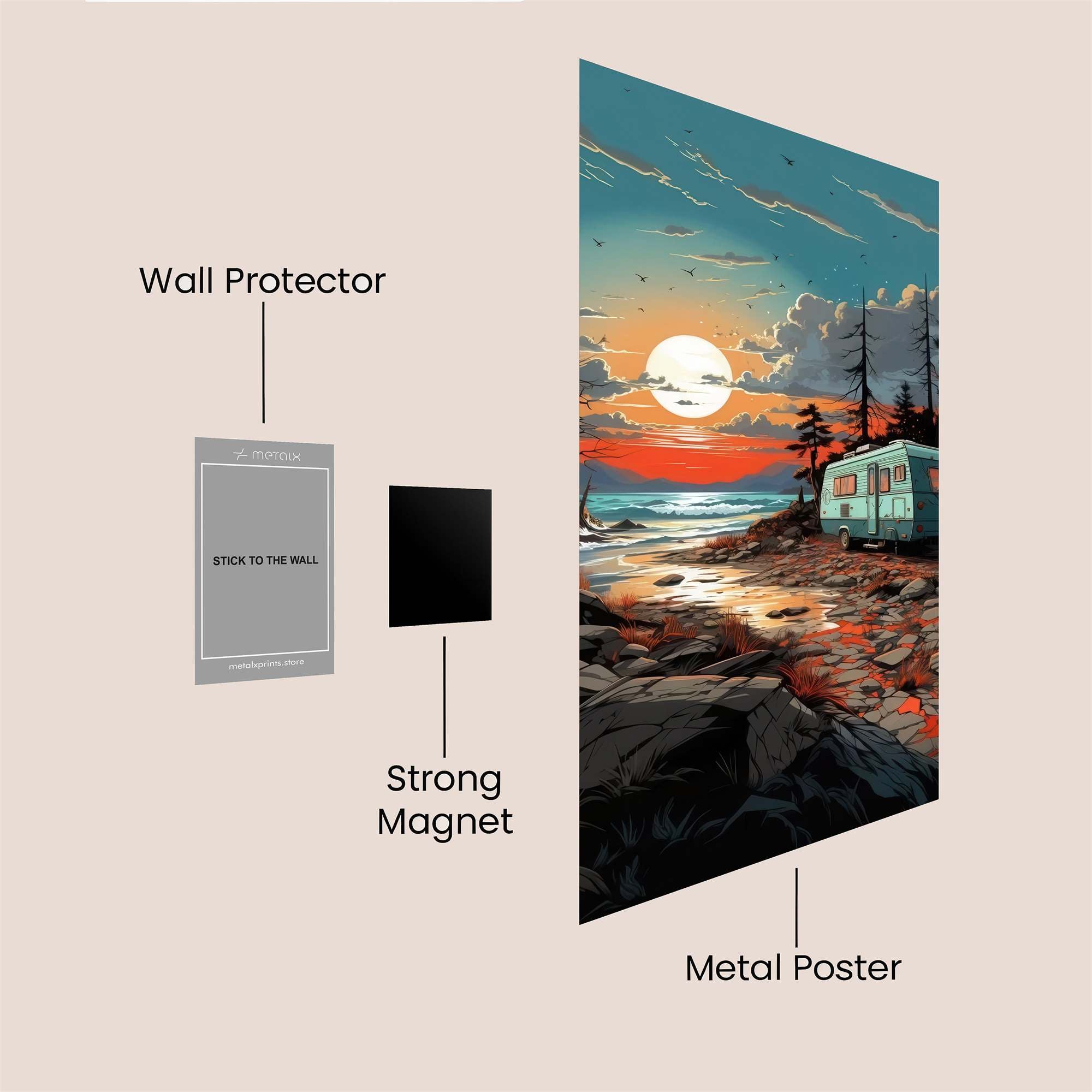 Sunset Serenity Safe Wall Magnetic / M