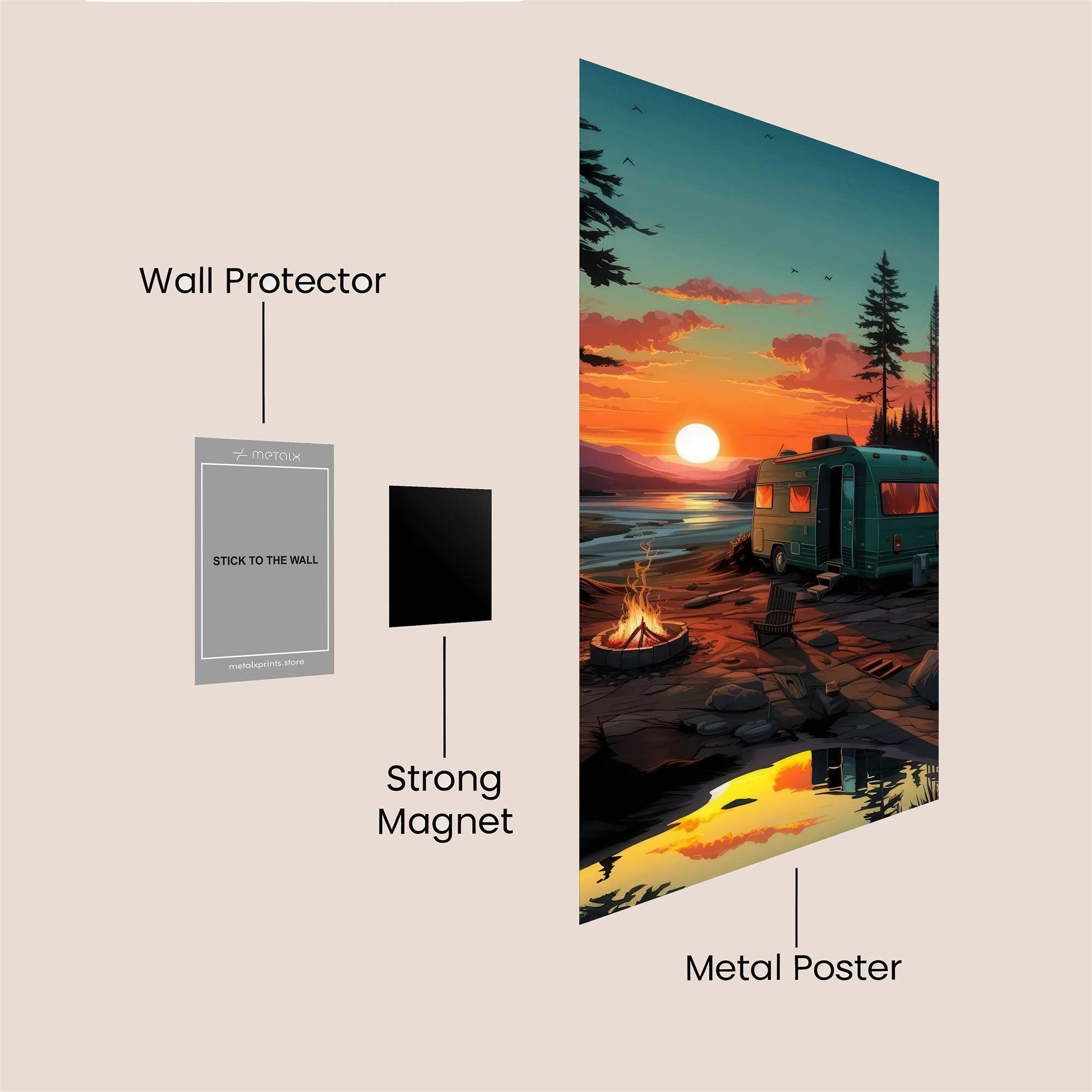 Sunset Serenity Safe Wall Magnetic / M