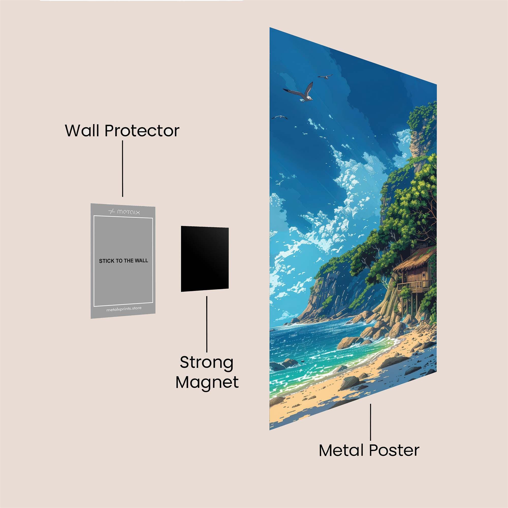 Seaside Serenity Safe Wall Magnetic / M