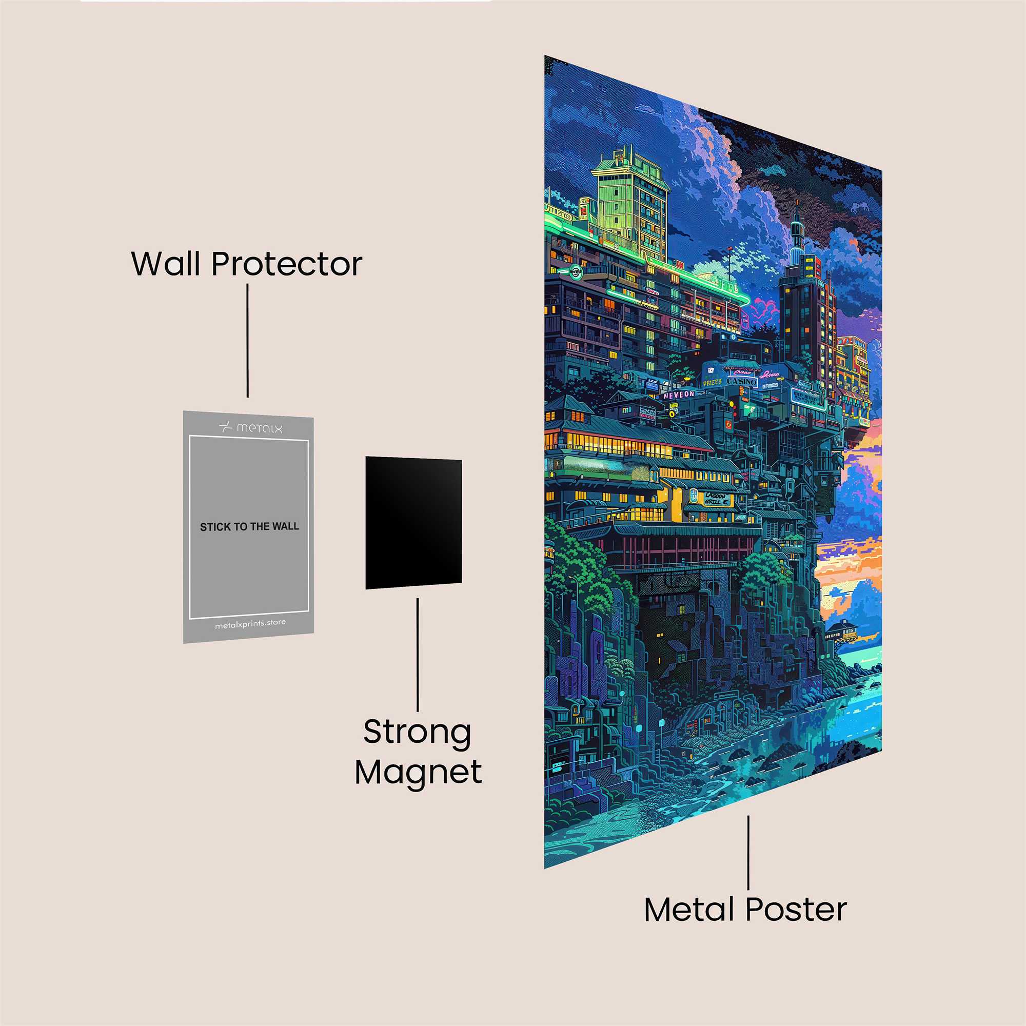 Neon Serenity Safe Wall Magnetic / M