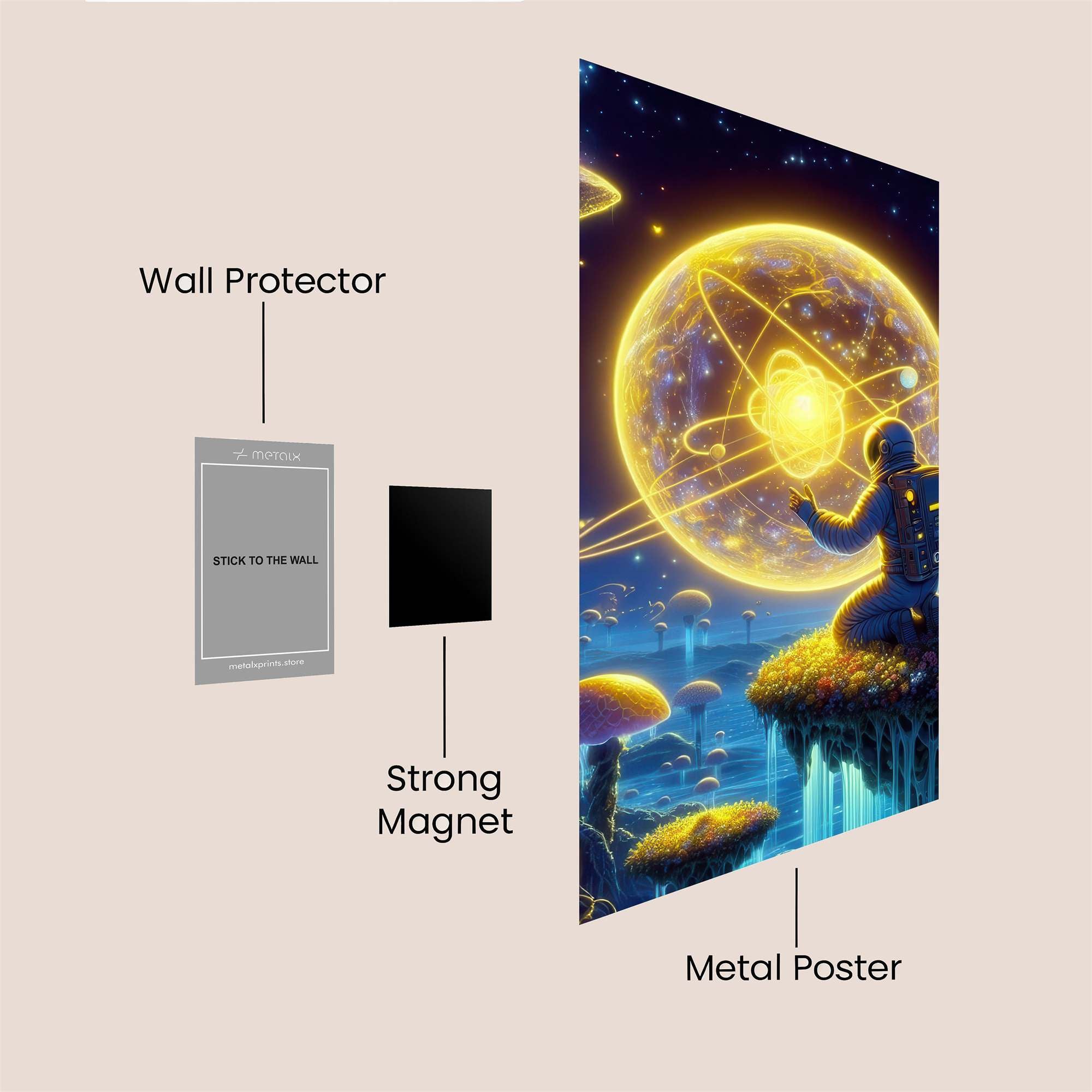 Astronaut Dreaming Safe Wall Magnetic / M