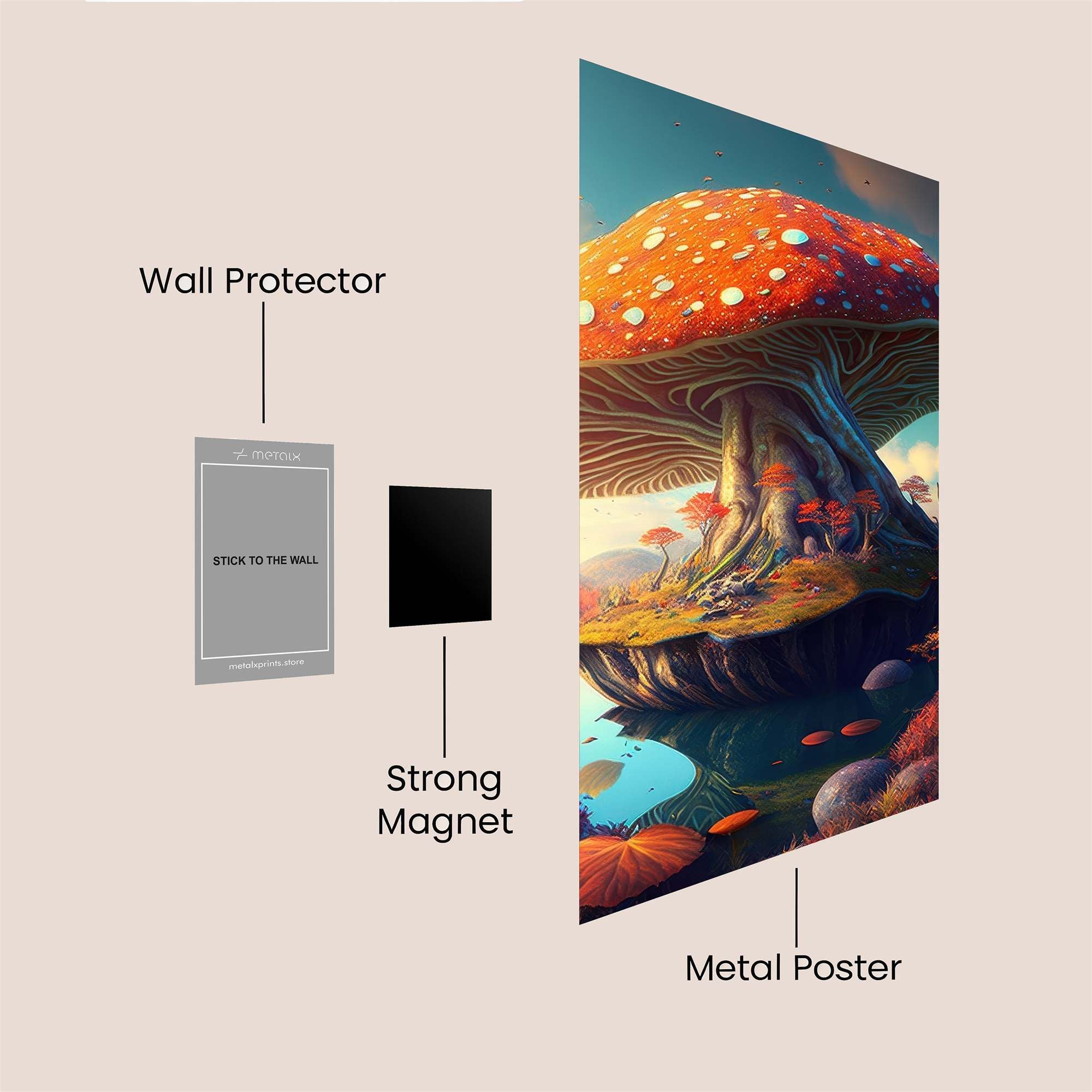 Mushroom Serenity Safe Wall Magnetic / M