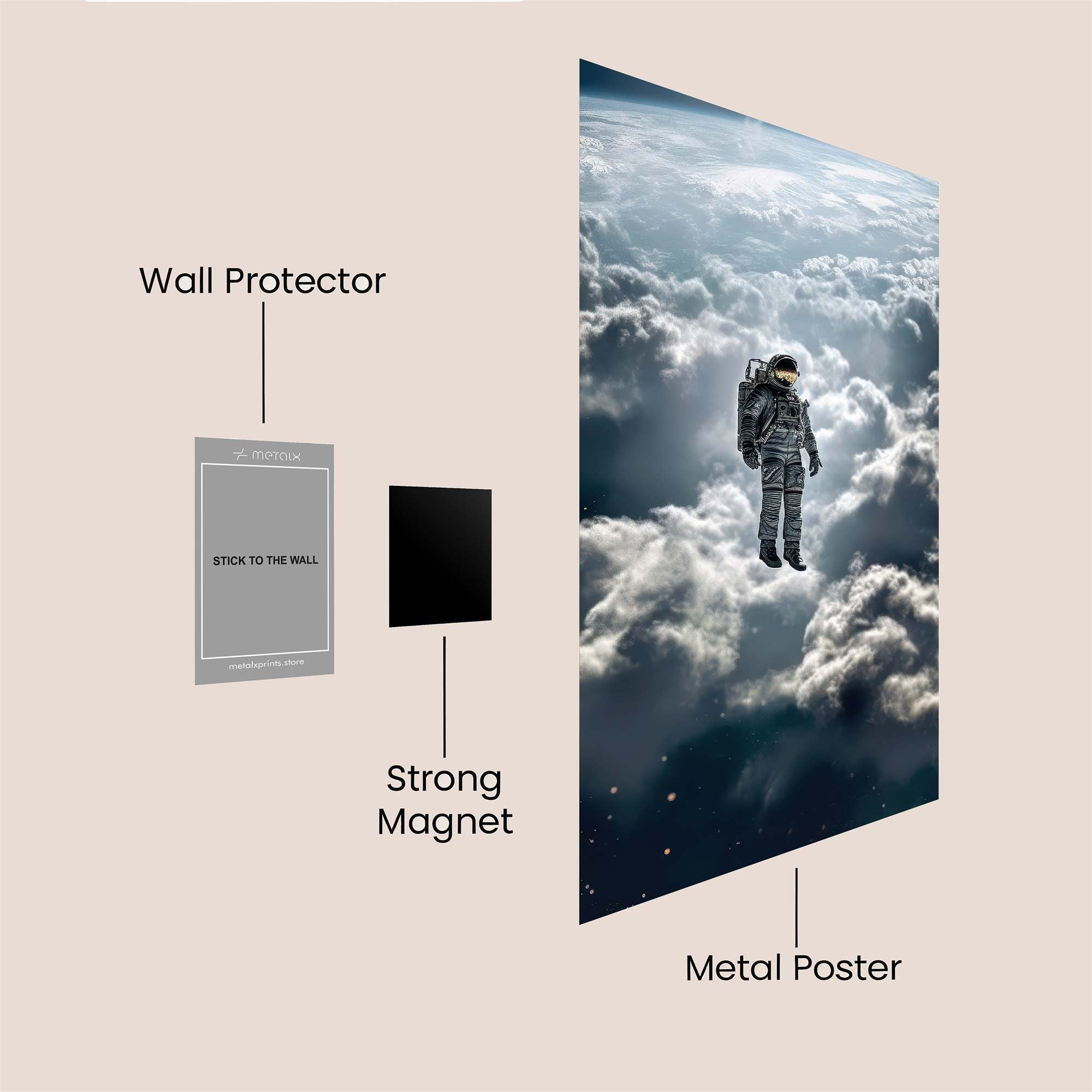 Astronaut Dreaming Safe Wall Magnetic / M